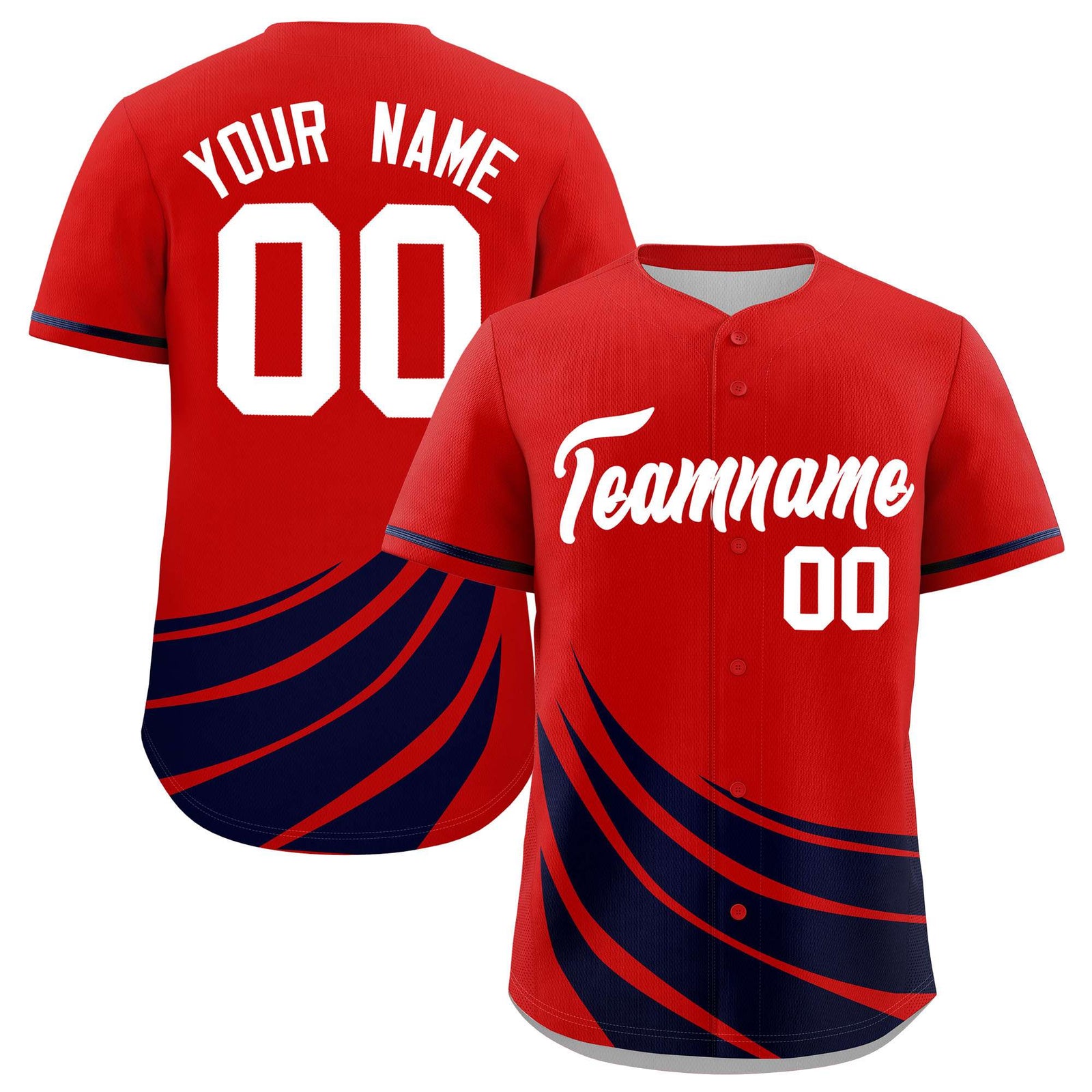 Custom Red Navy Wind Mark Graffiti Pattern Authentic Baseball Jersey