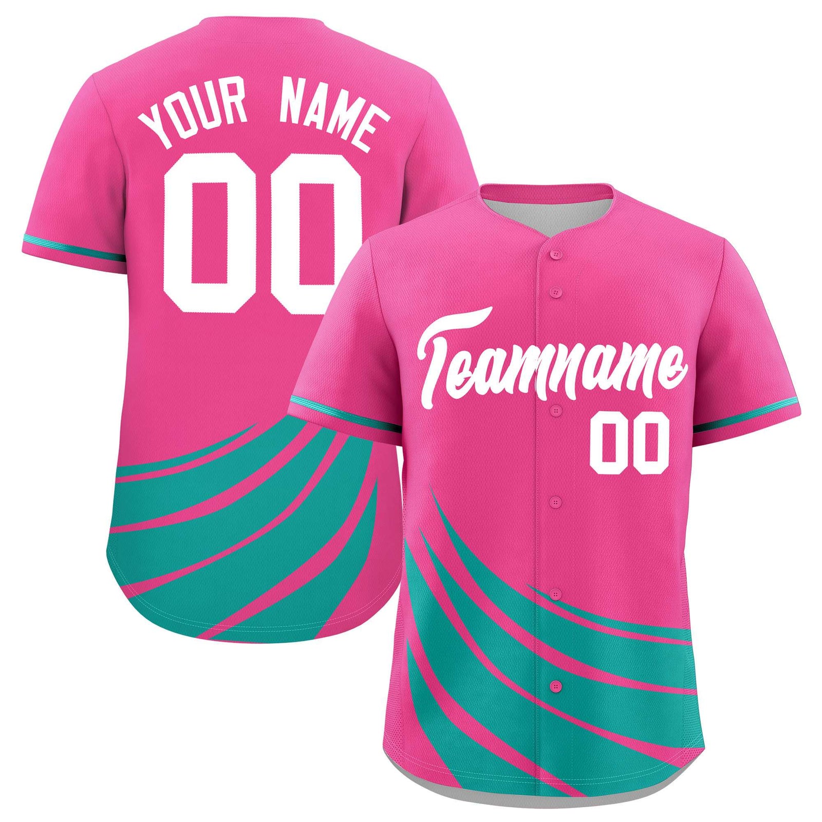 Custom Pink Aqua Wind Mark Graffiti Pattern Authentic Baseball Jersey