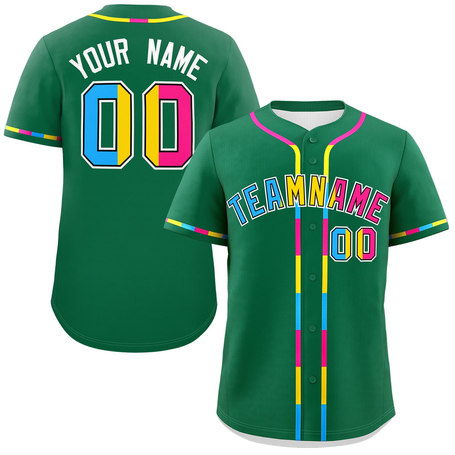 Custom Kelly Green Pansexuality For Pride Month Classic Style Authentic Baseball Jersey