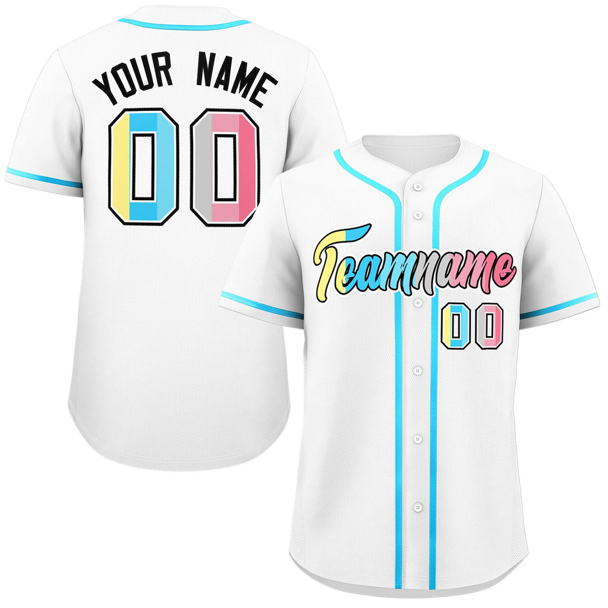 Custom White Genderflux For Pride Month Classic Style Authentic Baseball Jersey