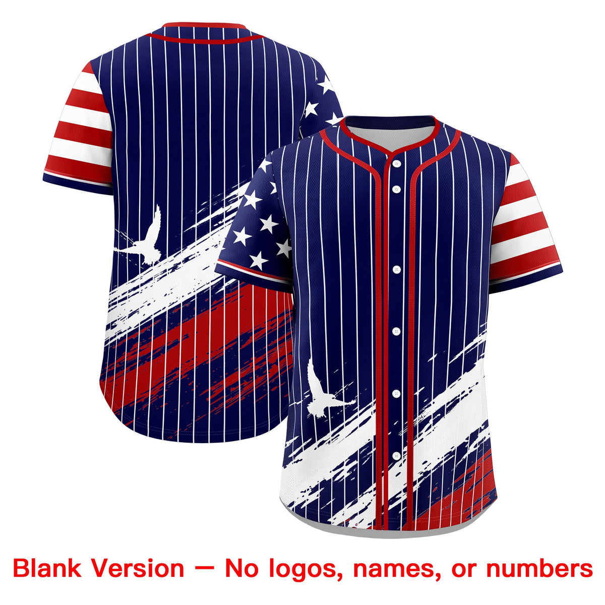 Custom Navy Graffiti Pattern Independence Day Baseball Jersey| KXKSHOP