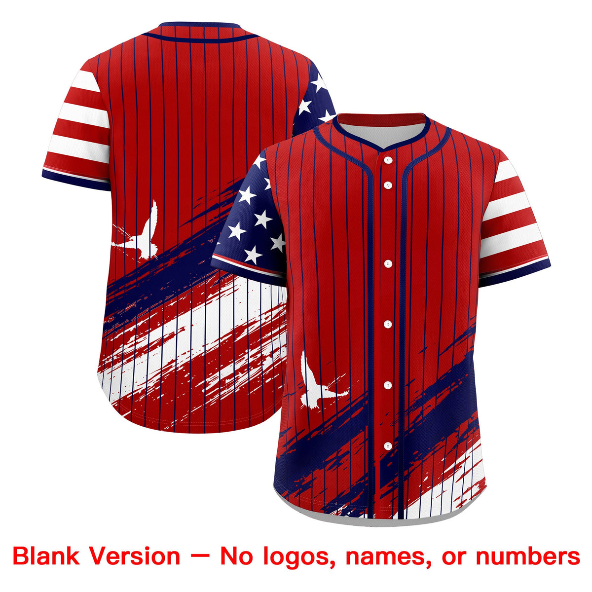 Custom Red Graffiti Pattern Independence Day Baseball Jersey| KXKSHOP