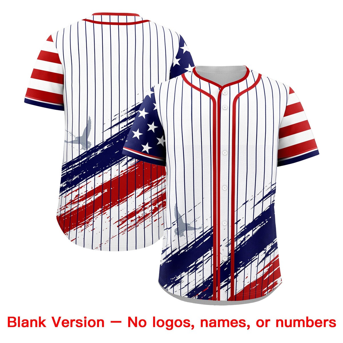 Custom White Graffiti Pattern Independence Day Baseball Jersey| KXKSHOP