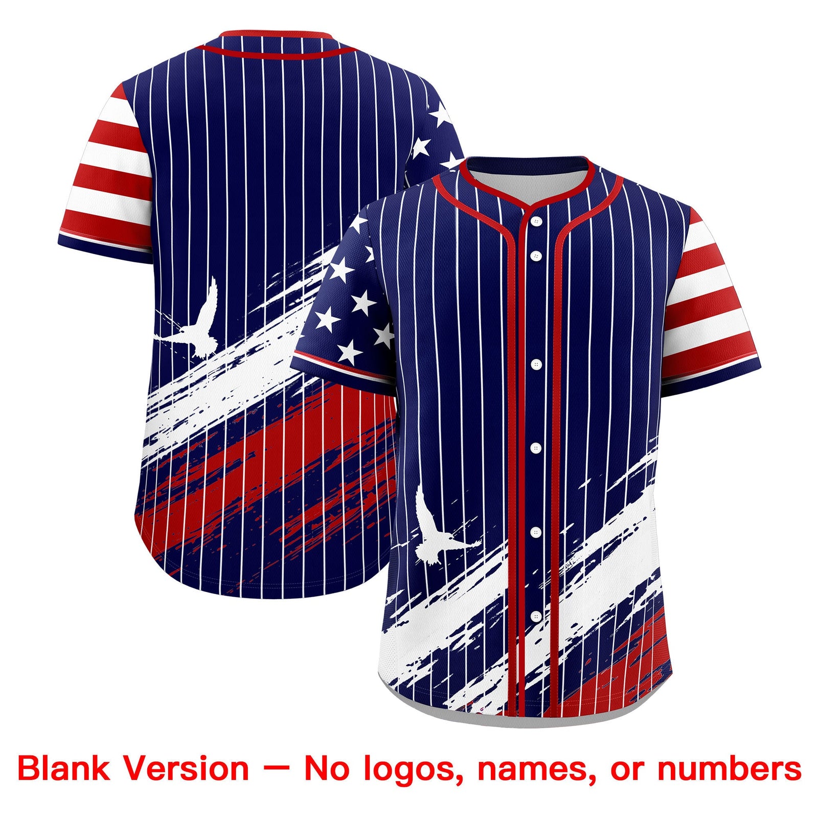 Custom Navy Graffiti Pattern Independence Day Baseball Jersey| KXKSHOP