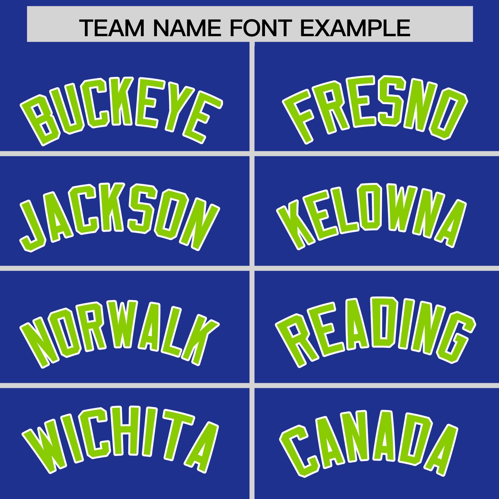 Custom Royal Neon Green Grid Blur Pattern Authentic Baseball Jersey