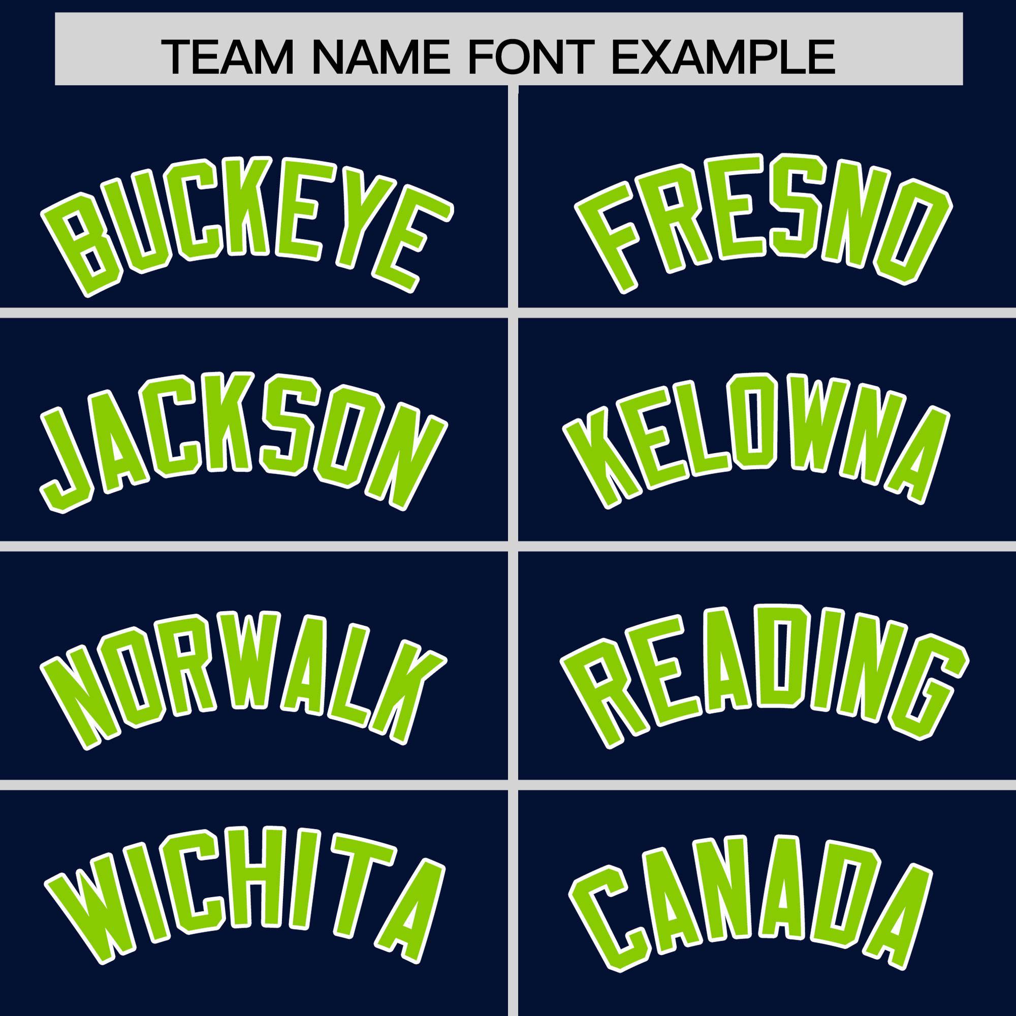 Custom Navy Neon Green Grid Blur Pattern Authentic Baseball Jersey