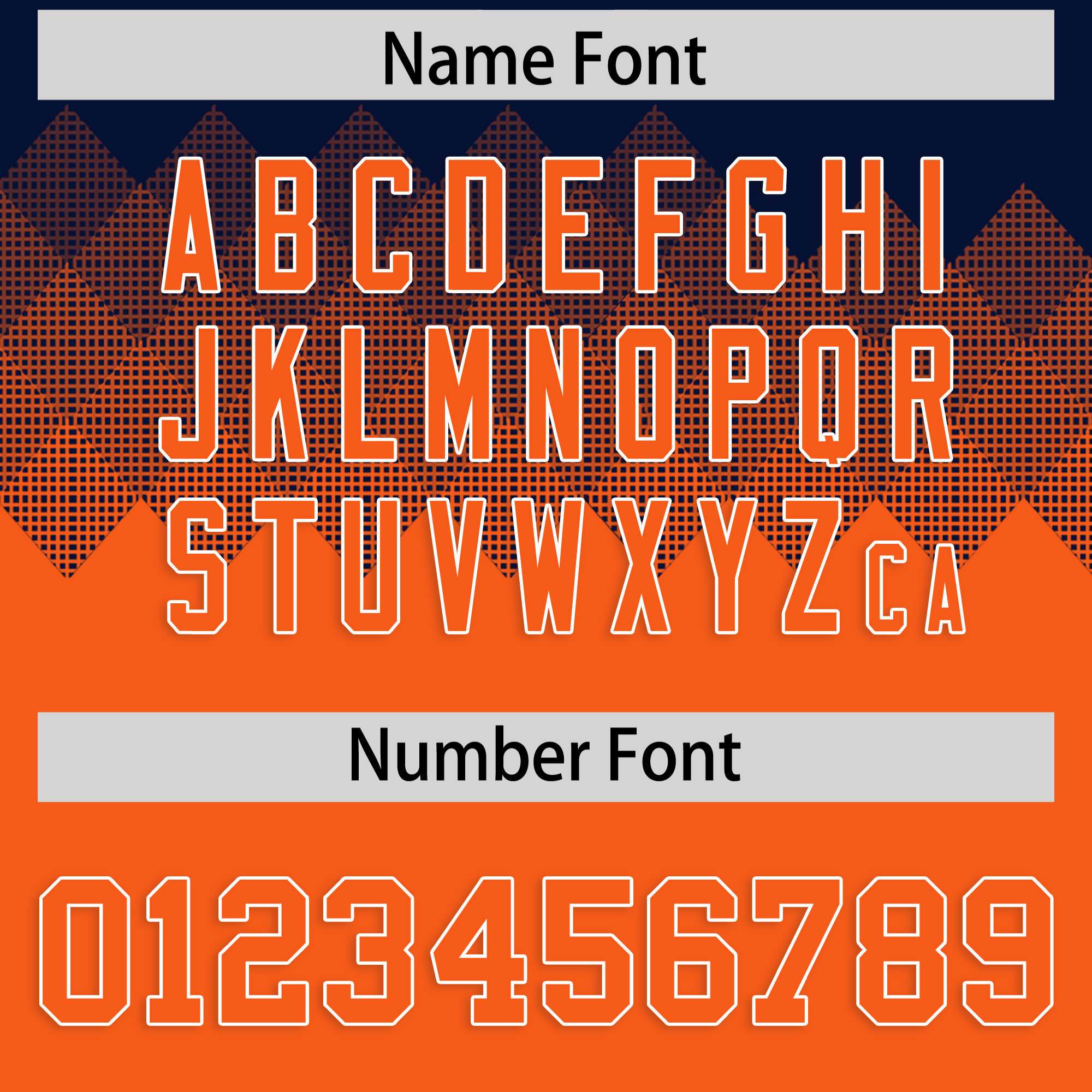 Custom Navy Orange Grid Blur Pattern Authentic Baseball Jersey