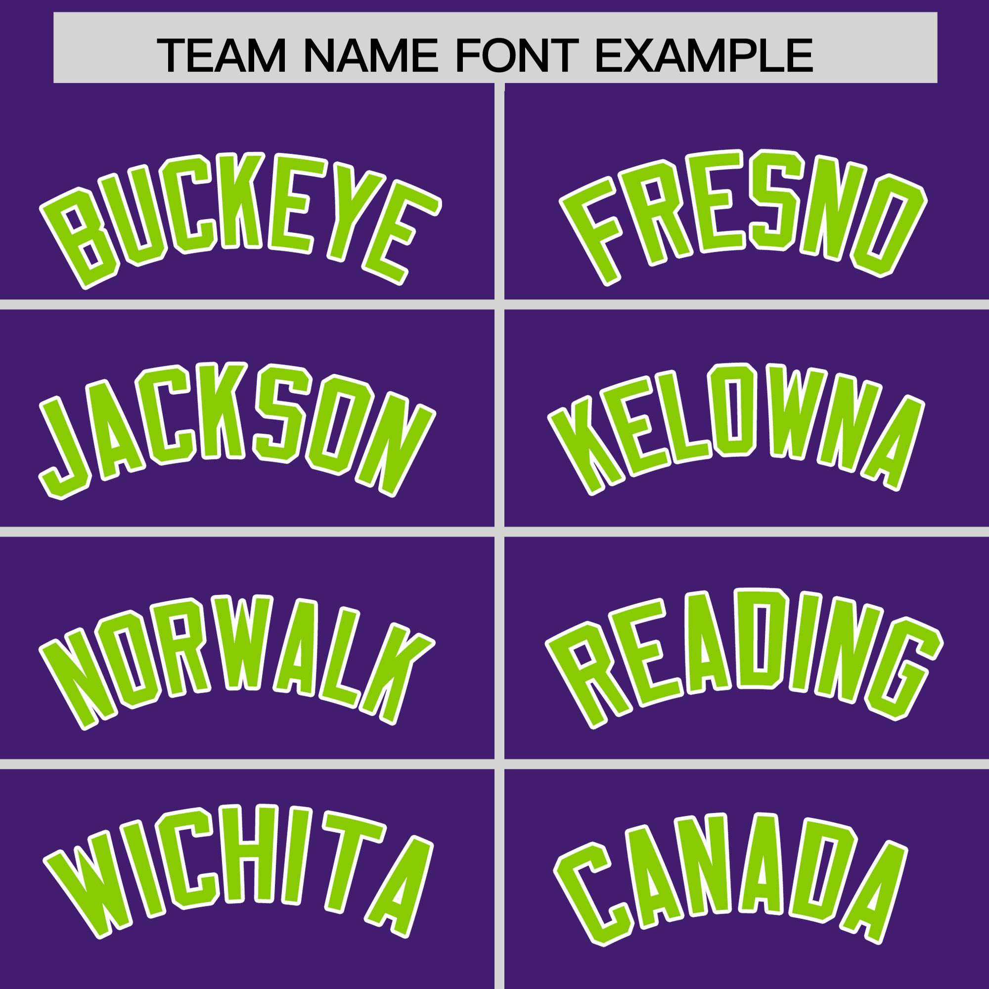 Custom Purple Neon Green Grid Blur Pattern Authentic Baseball Jersey