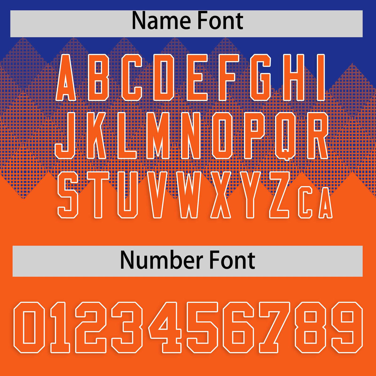 Custom Royal Orange Grid Blur Pattern Authentic Baseball Jersey