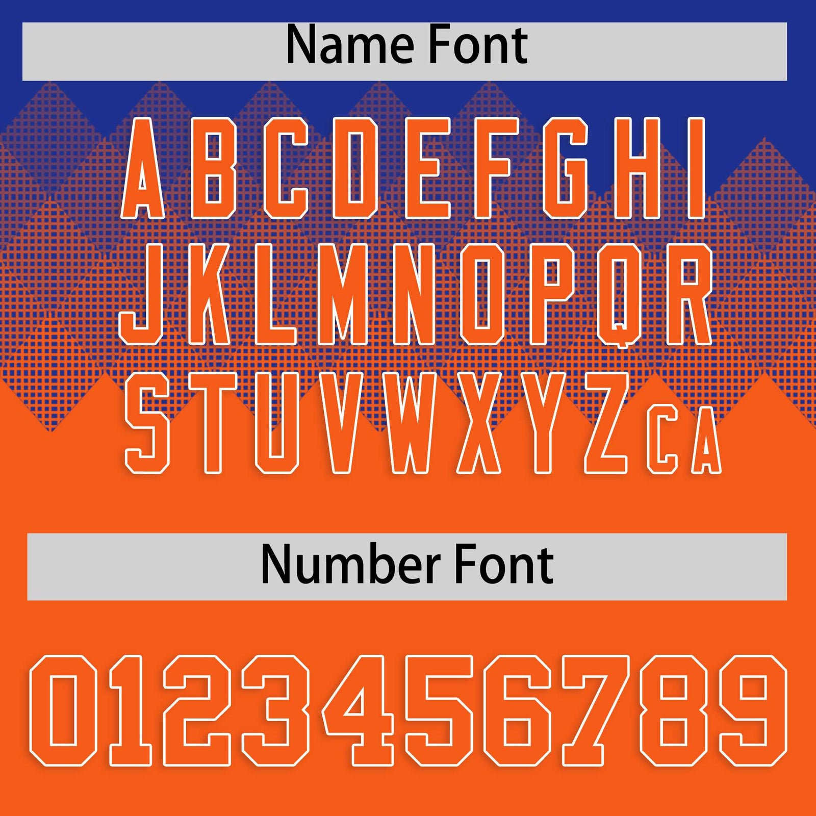 Custom Royal Orange Grid Blur Pattern Authentic Baseball Jersey