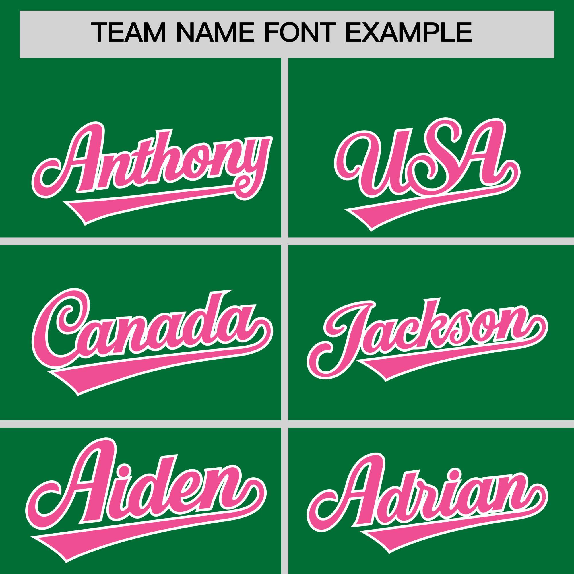 Custom Kelly Green Pink Grid Blur Pattern Authentic Baseball Jersey