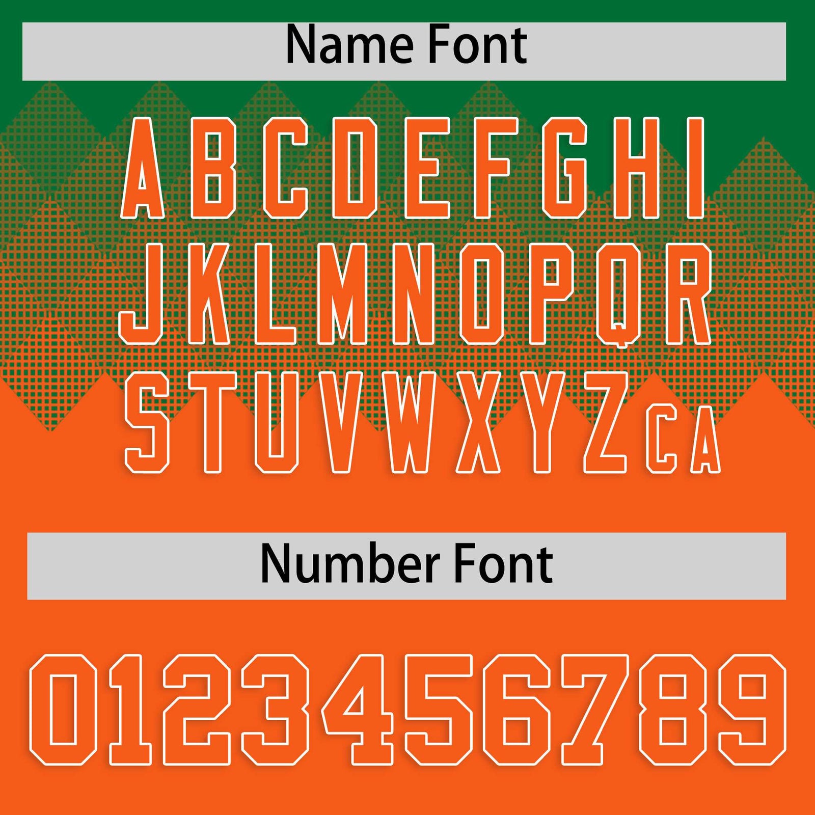 Custom Kelly Green Orange Grid Blur Pattern Authentic Baseball Jersey