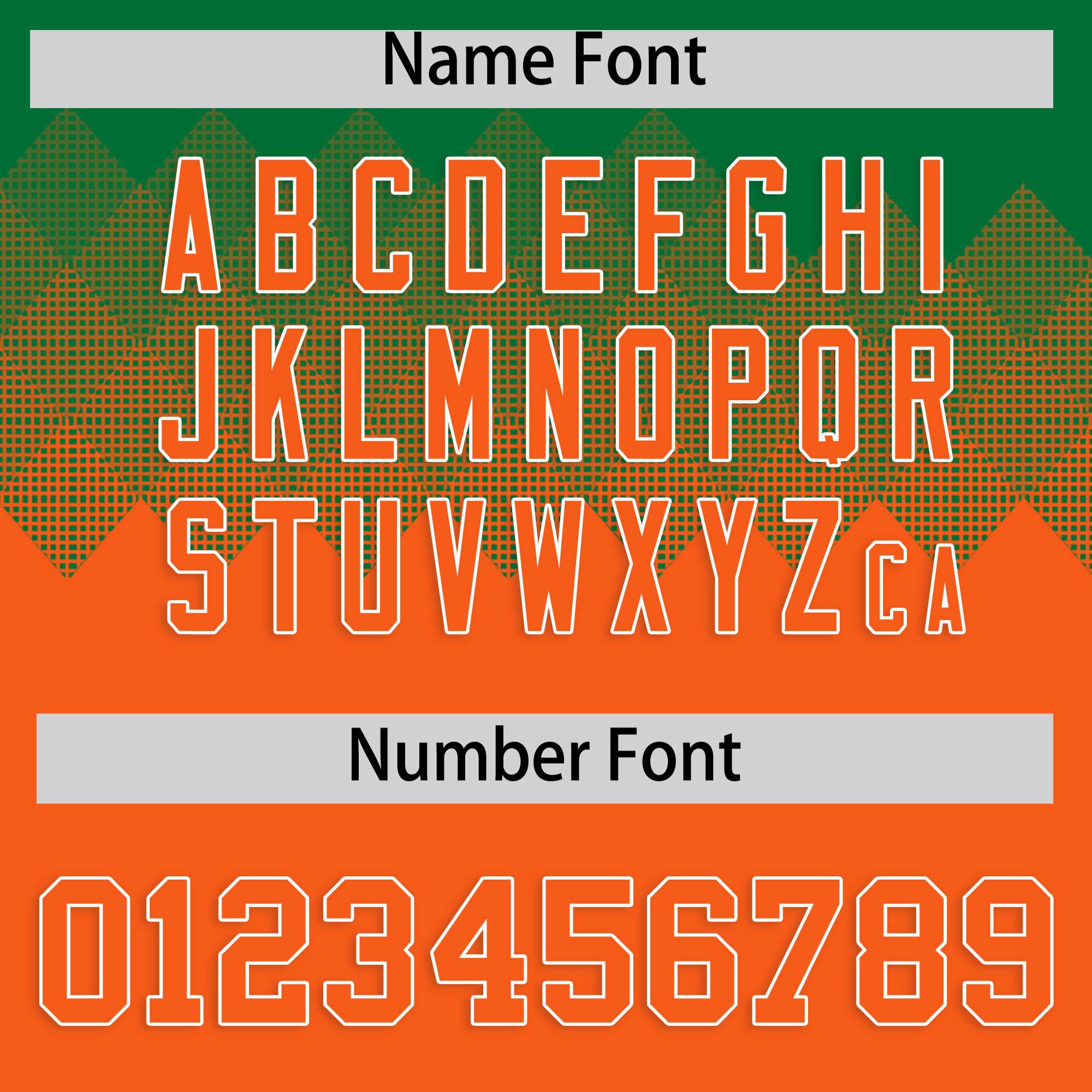 Custom Kelly Green Orange Grid Blur Pattern Authentic Baseball Jersey