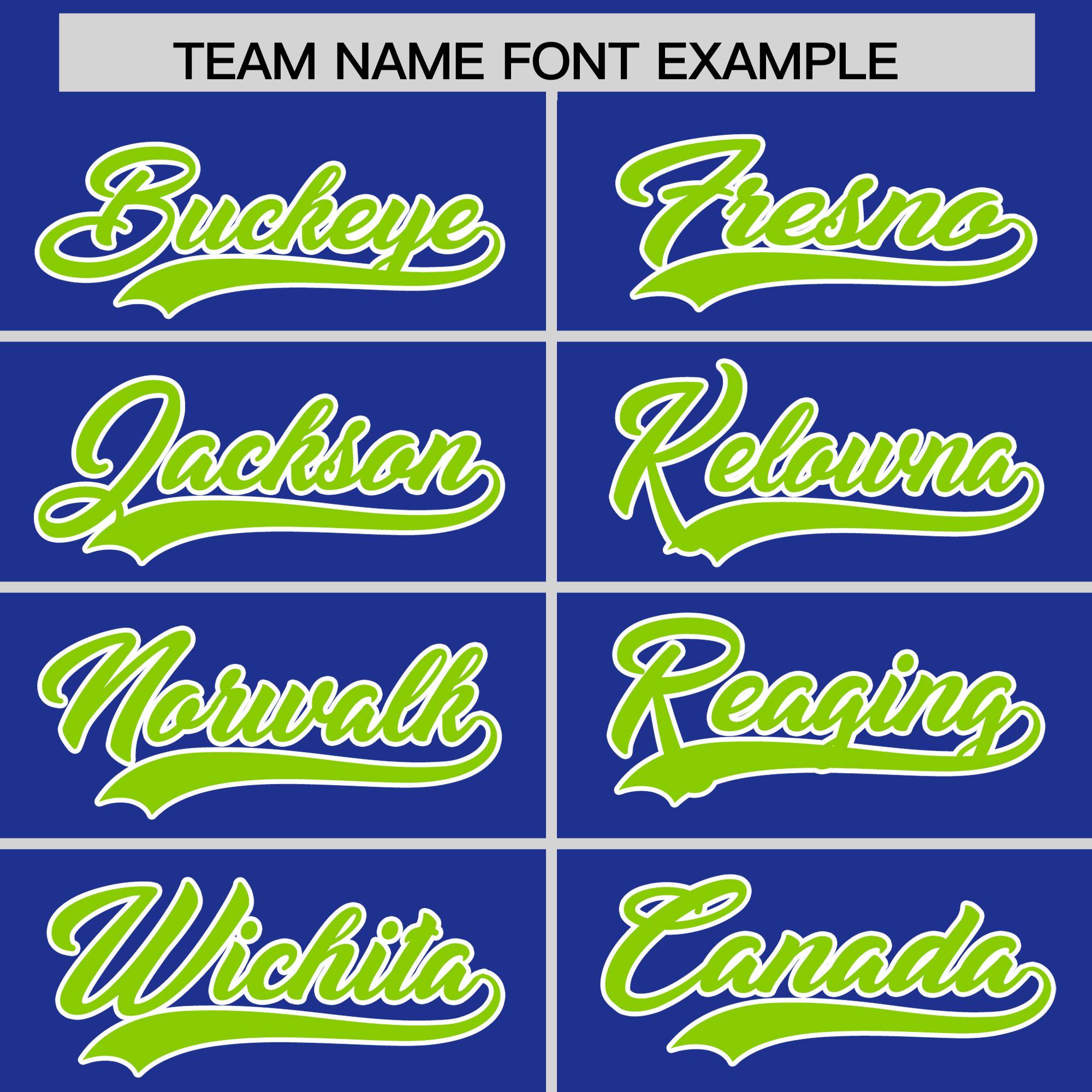 Custom Royal Neon Green Grid Blur Pattern Authentic Baseball Jersey