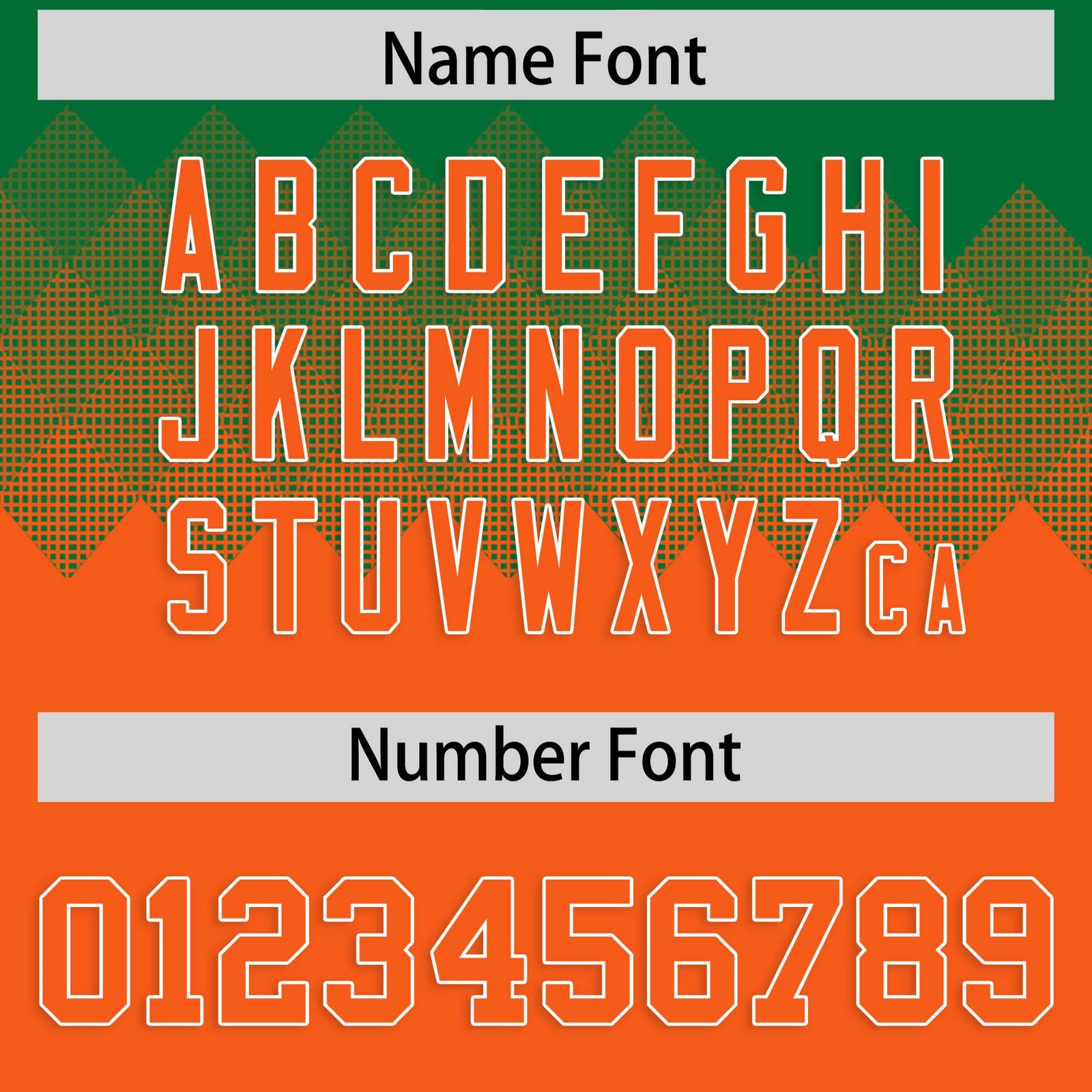 Custom Kelly Green Orange Grid Blur Pattern Authentic Baseball Jersey