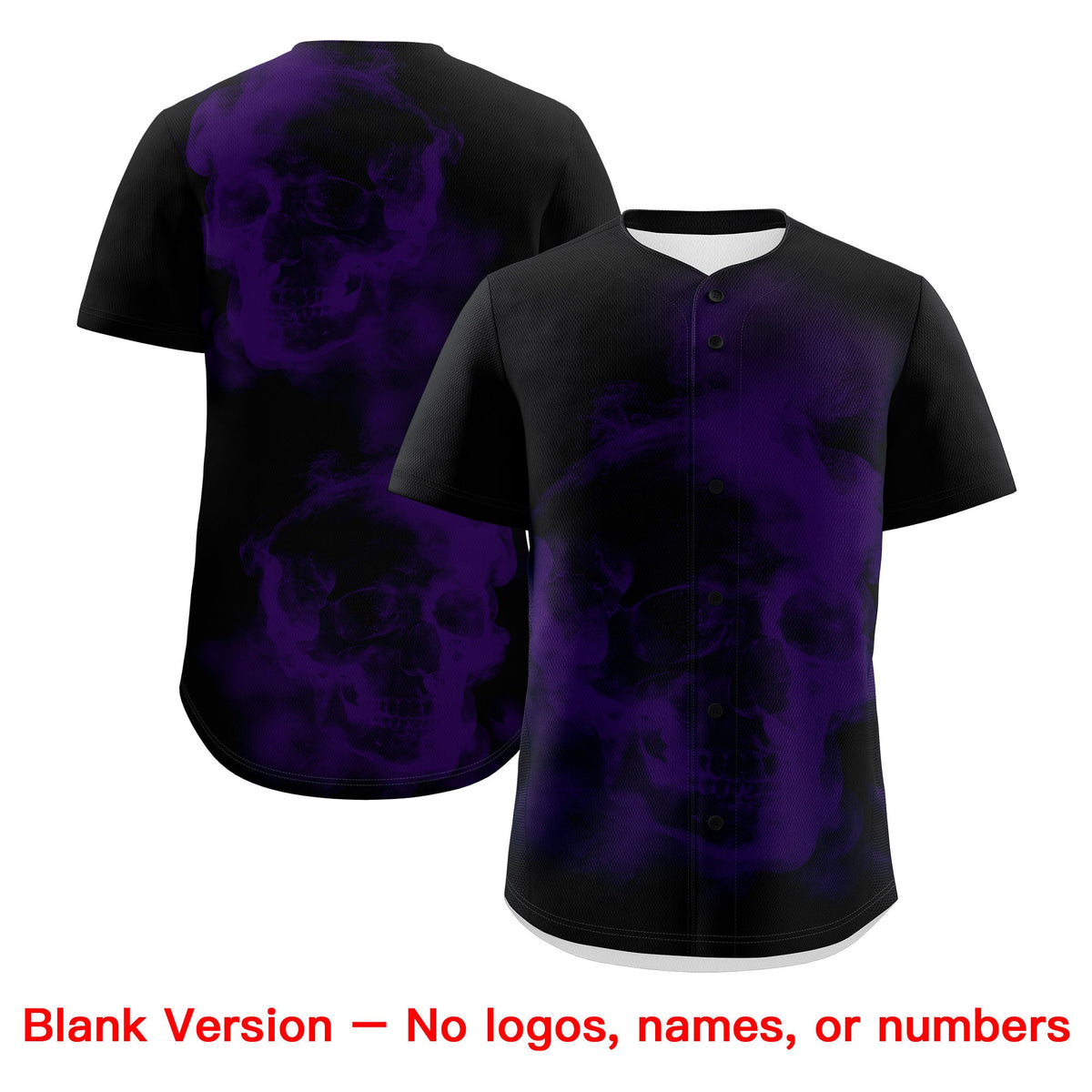 Custom Black Purple White skeleton Graffiti Pattern Quick Dry Baseball Jersey| KXKSHOP