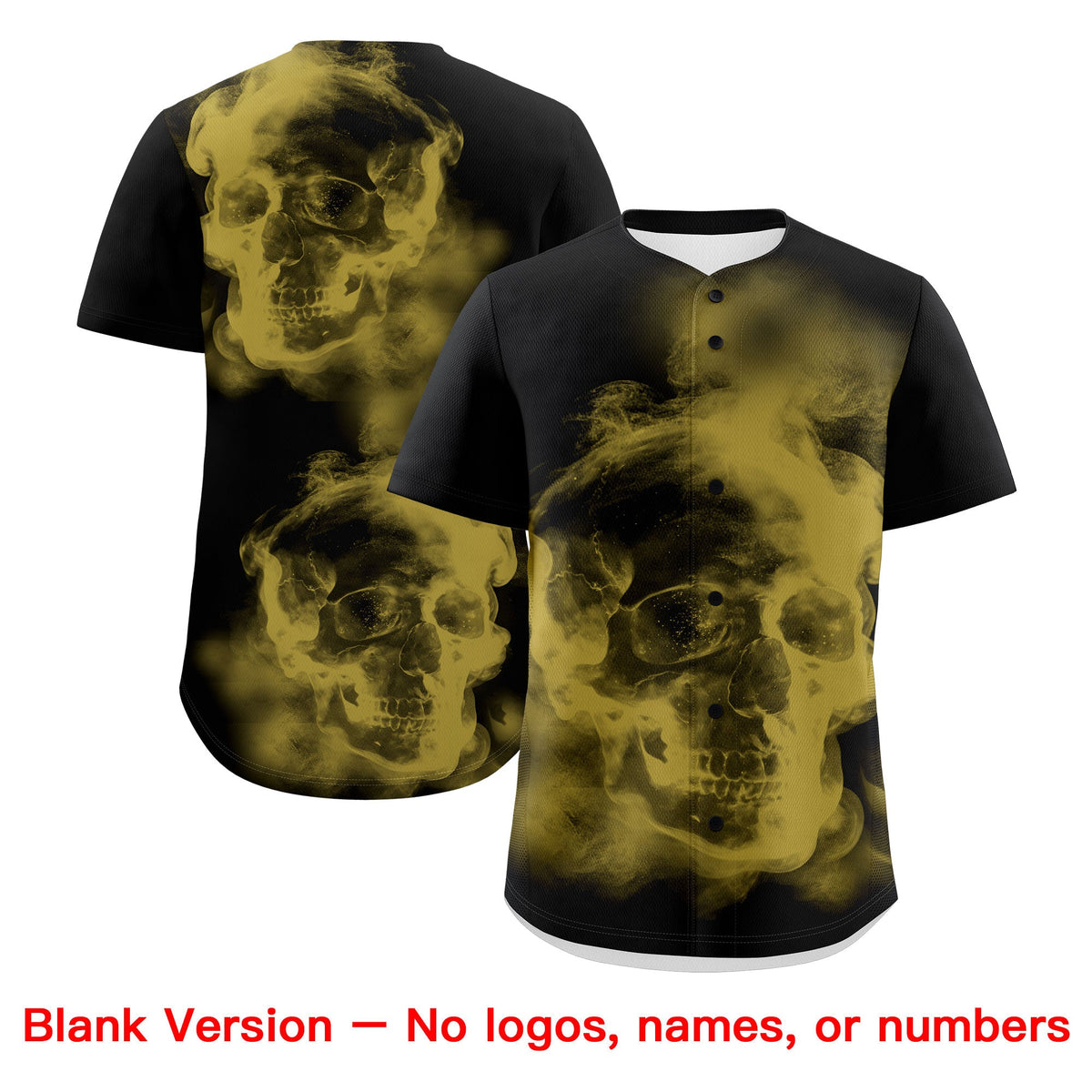 Custom Black Old Gold White skeleton Graffiti Pattern Lightweight Baseball Jersey| KXKSHOP
