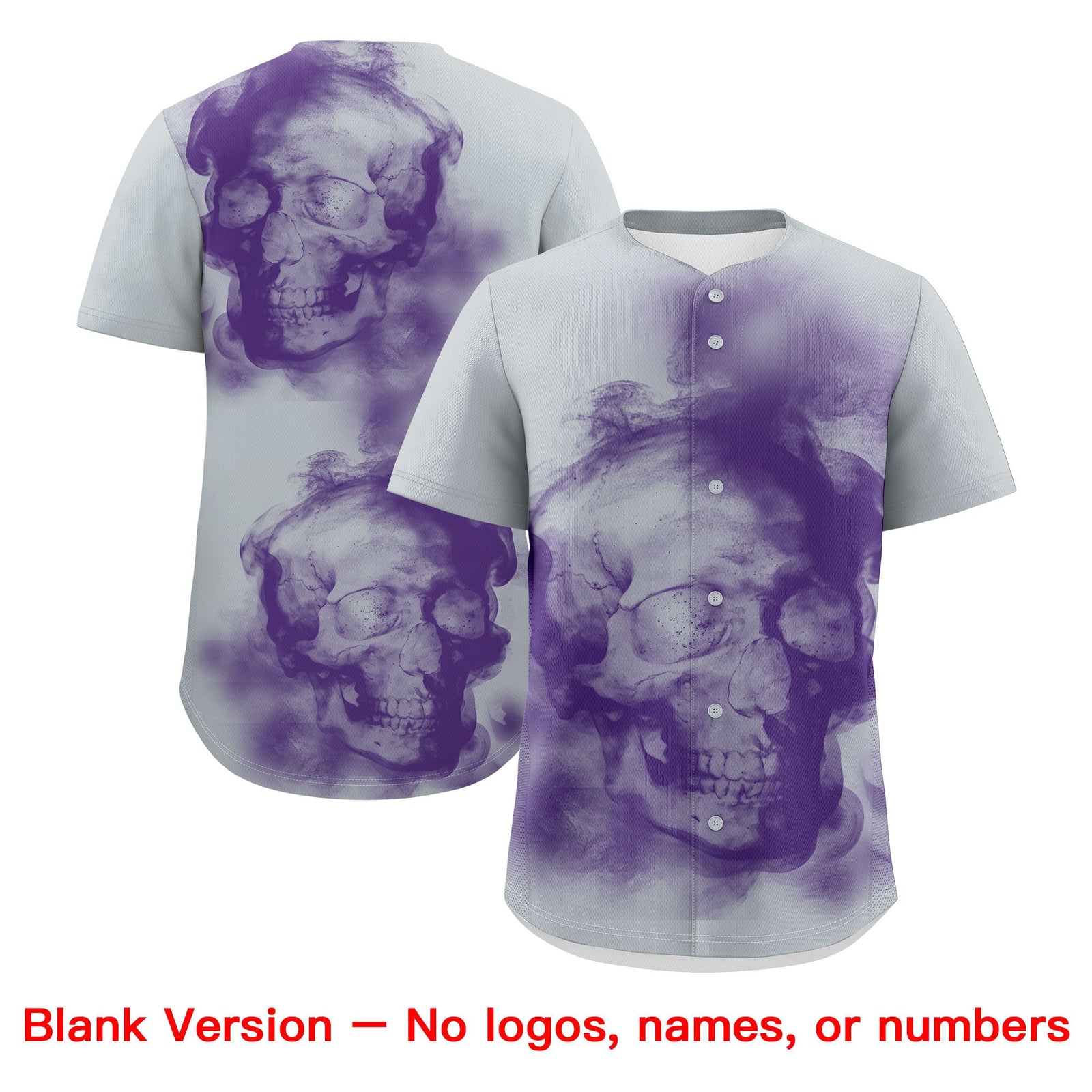 Custom Silver Purple Old Gold skeleton Graffiti Pattern Lightweight Baseball Jersey| KXKSHOP