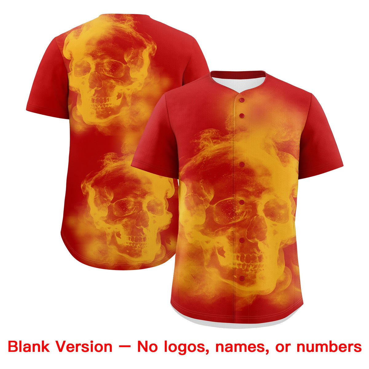 Custom Red Gold White skeleton Graffiti Pattern Quick Dry Baseball Jersey| KXKSHOP
