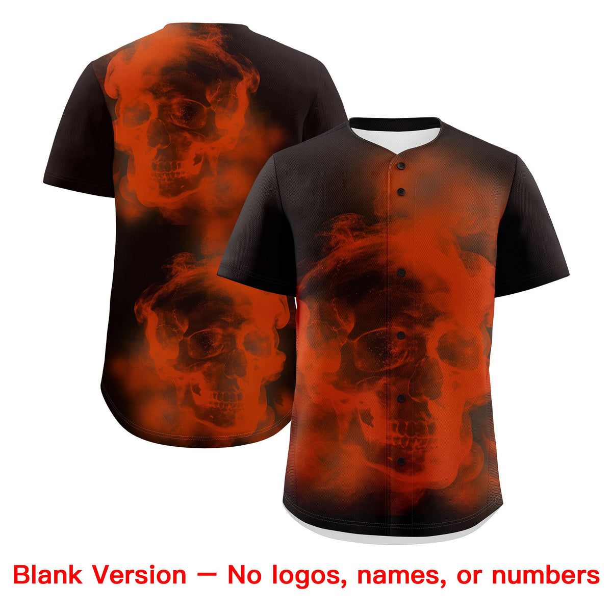Custom Brown Orange White skeleton Graffiti Pattern Quick Dry Baseball Jersey| KXKSHOP