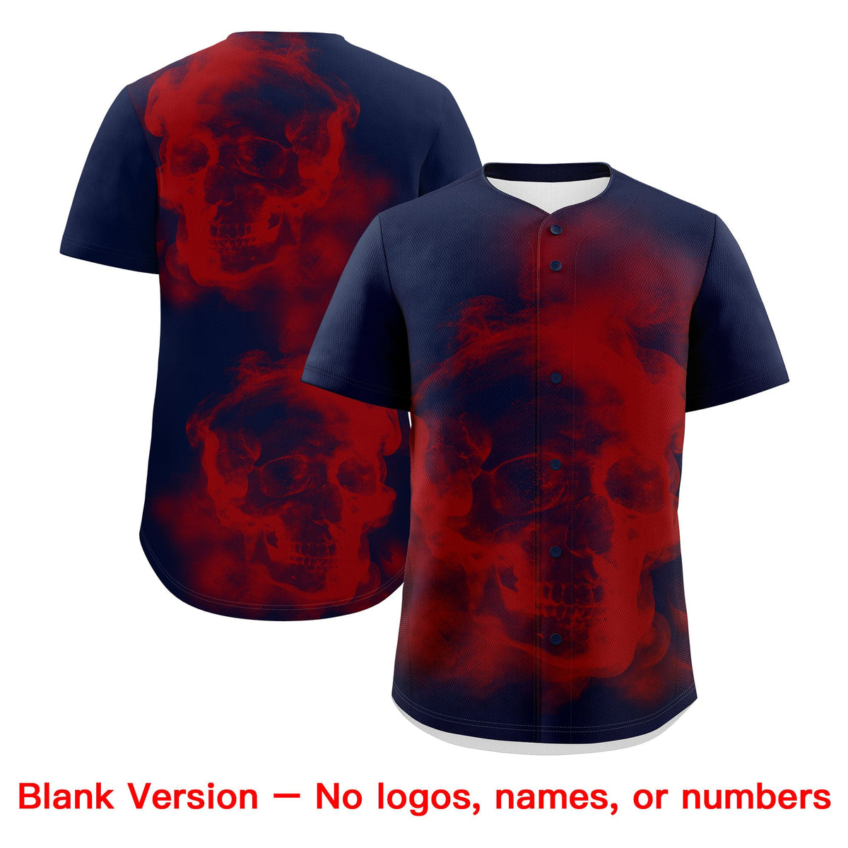 Custom Navy Red White skeleton Graffiti Pattern Lightweight Baseball Jersey| KXKSHOP