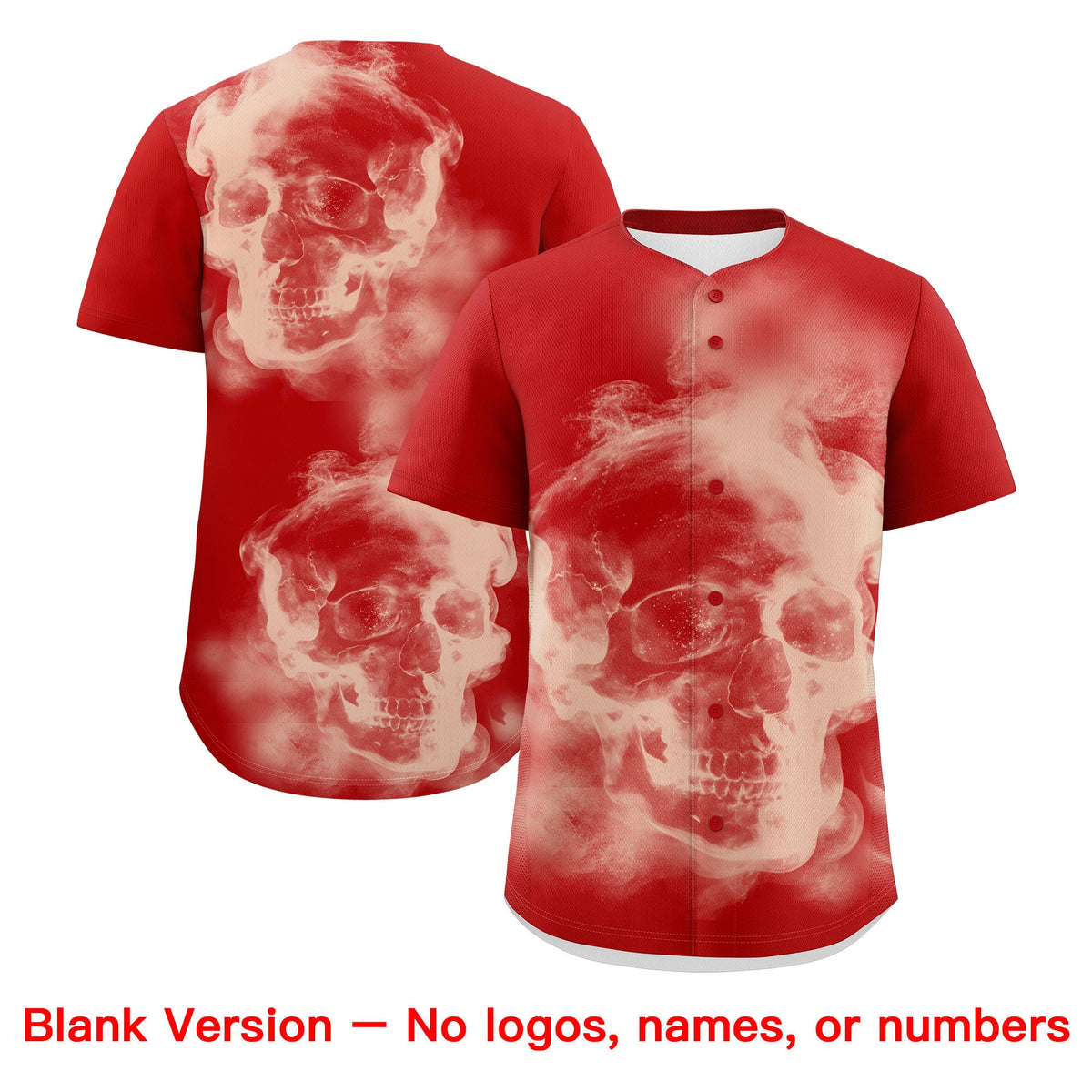 Custom Red Cream skeleton Graffiti Pattern Quick Dry Baseball Jersey| KXKSHOP