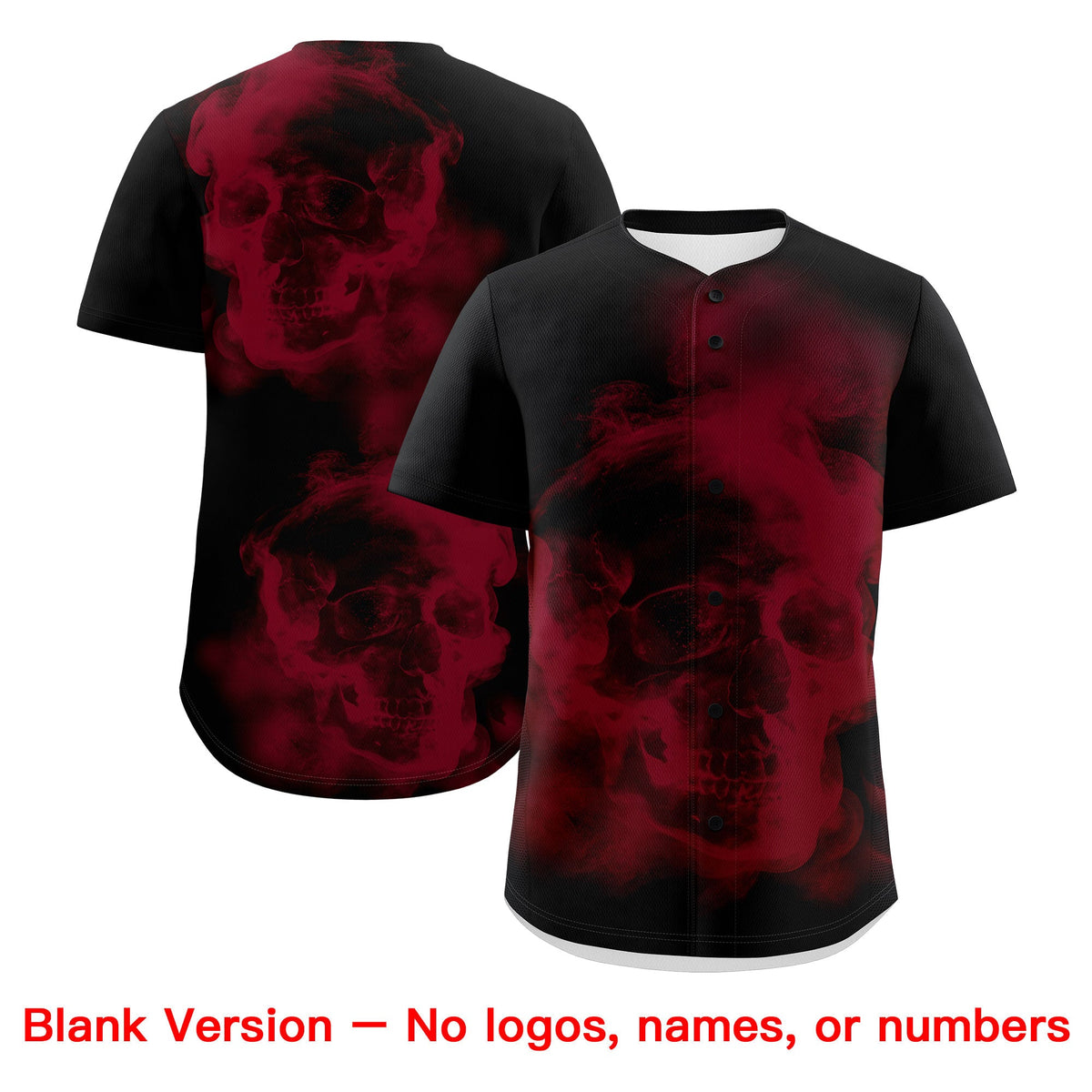 Custom Black Crimson Khaki skeleton Graffiti Pattern Lightweight Baseball Jersey| KXKSHOP