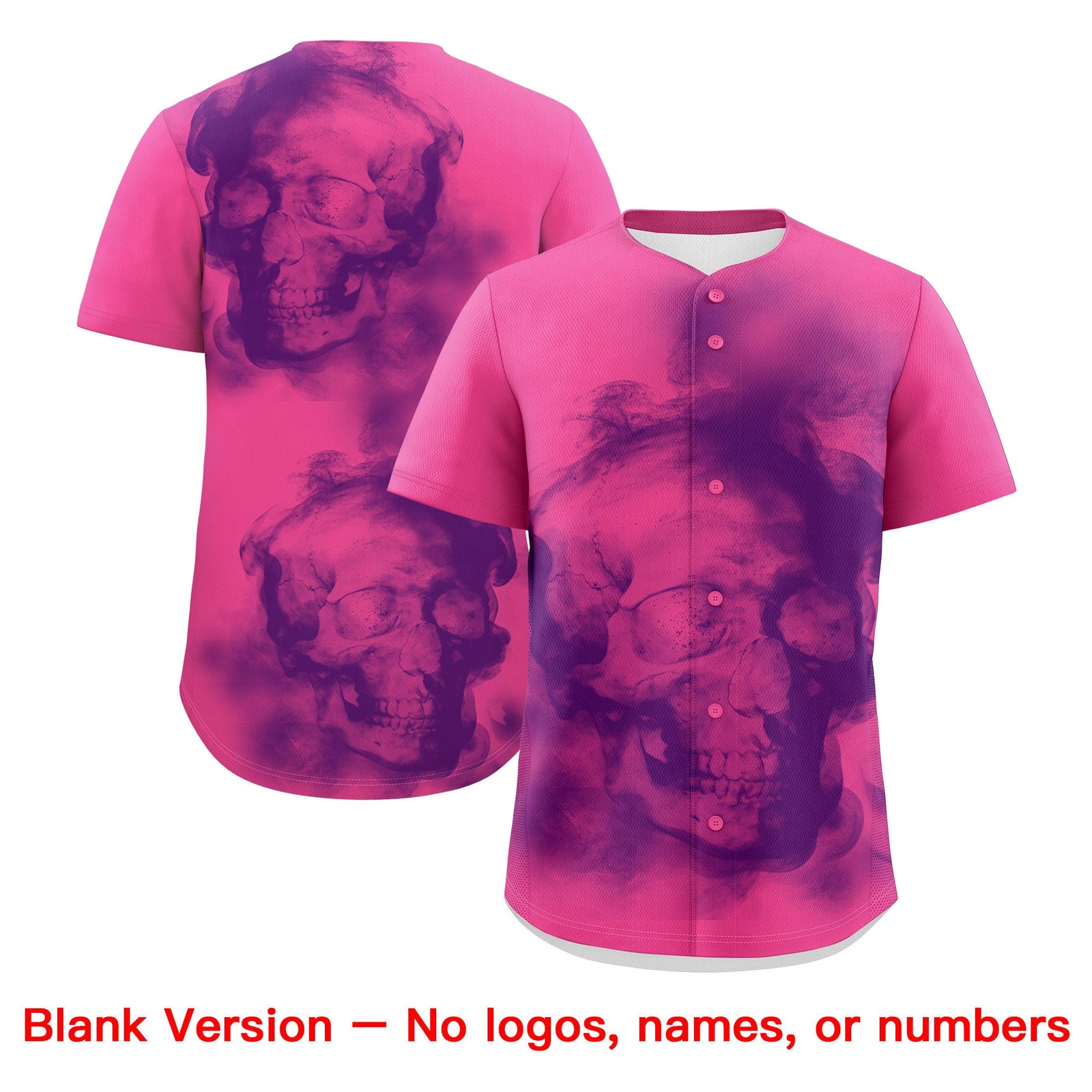 Custom Pink Purple White skeleton Graffiti Pattern Lightweight Baseball Jersey| KXKSHOP