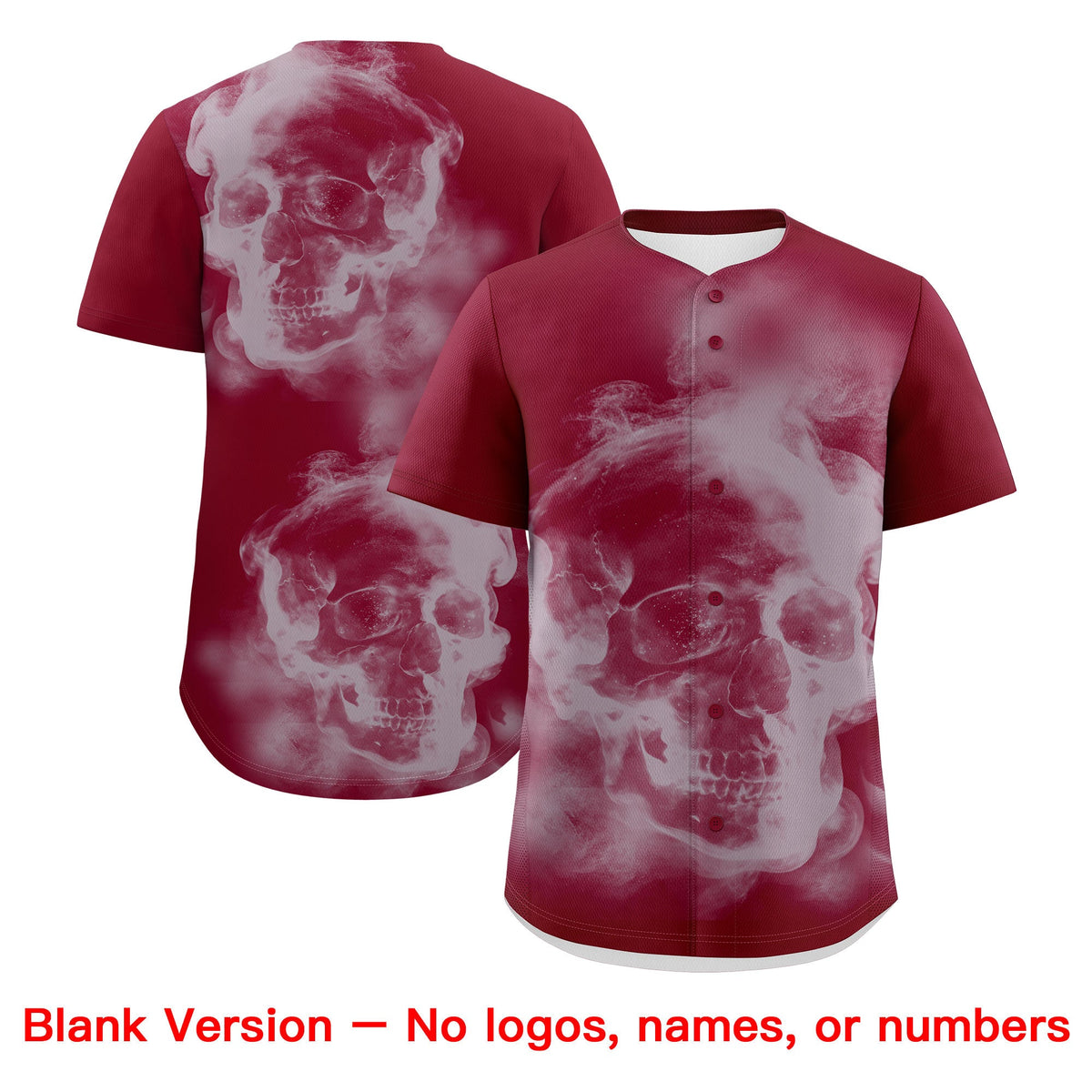 Custom Crimson Silver White skeleton Graffiti Pattern Quick Dry Baseball Jersey| KXKSHOP
