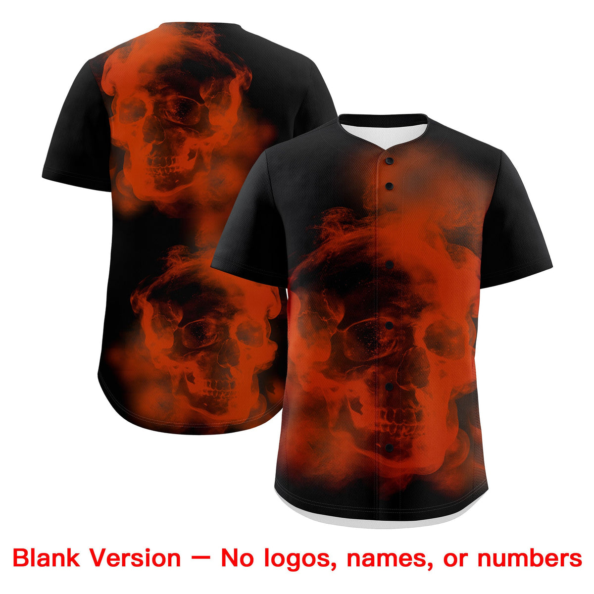Custom Black Orange White skeleton Graffiti Pattern Quick Dry Baseball Jersey| KXKSHOP