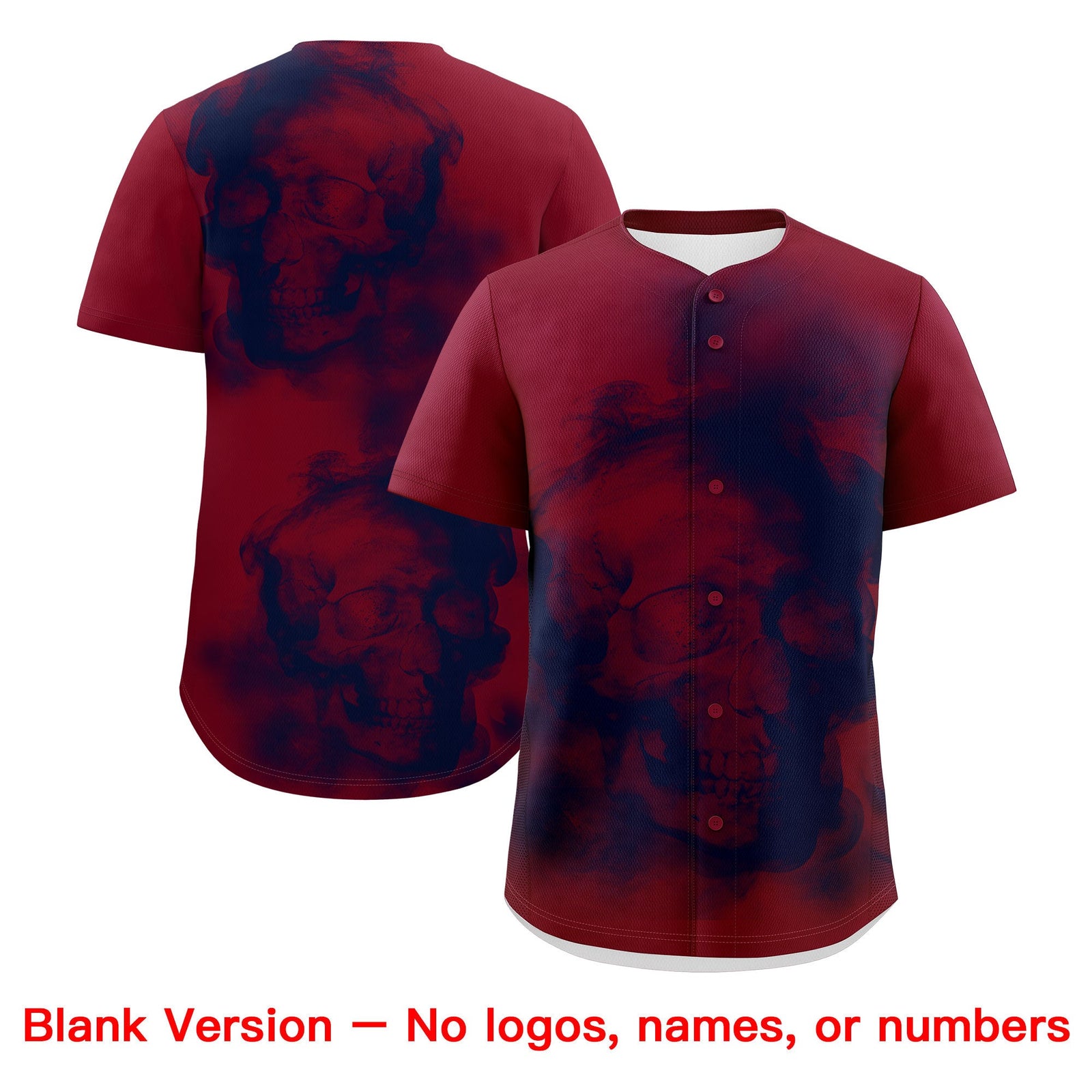 Custom Crimson Navy White skeleton Graffiti Pattern Lightweight Baseball Jersey| KXKSHOP