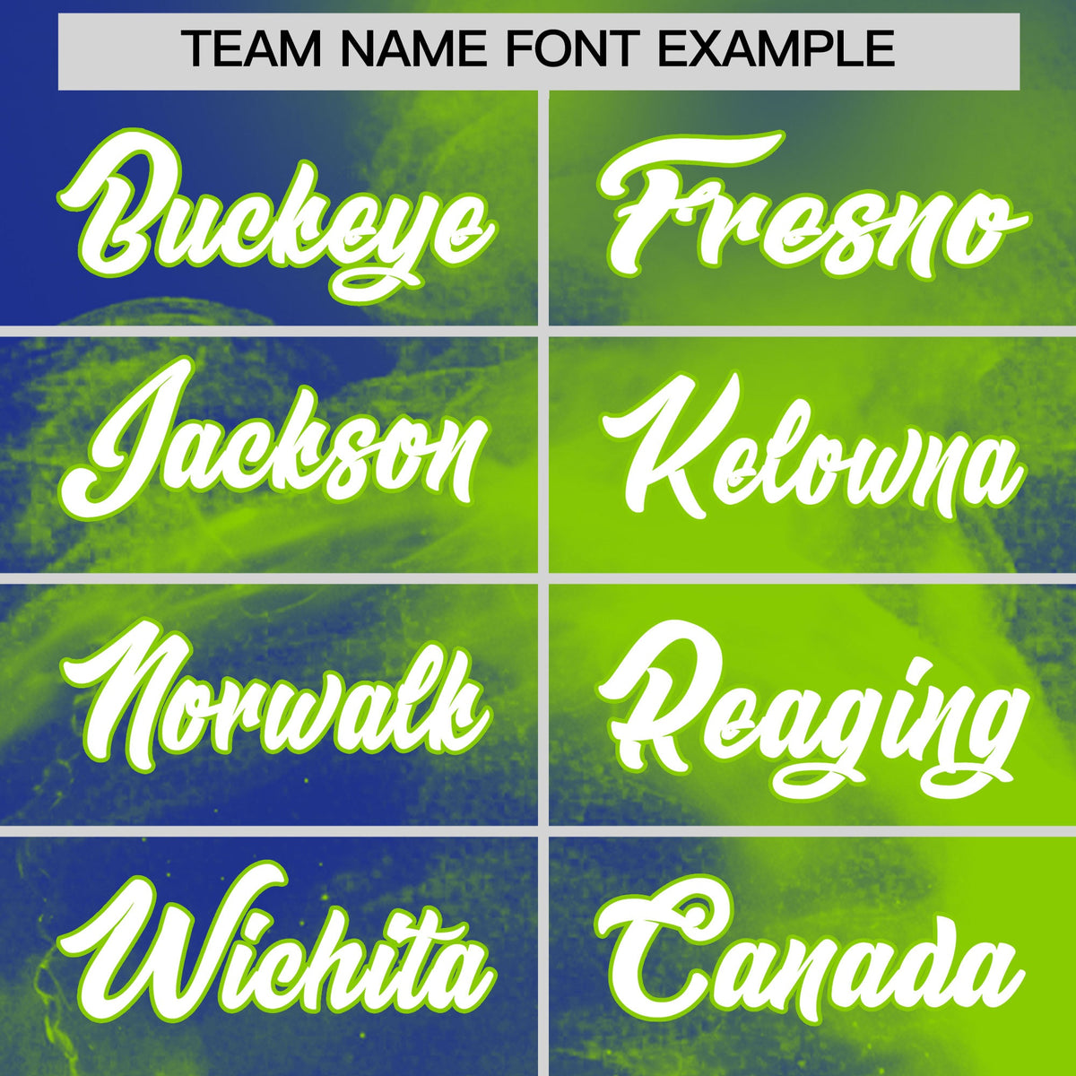 Custom Royal Blue Neon Green White skeleton Graffiti Pattern Quick Dry Baseball Jersey| KXKSHOP