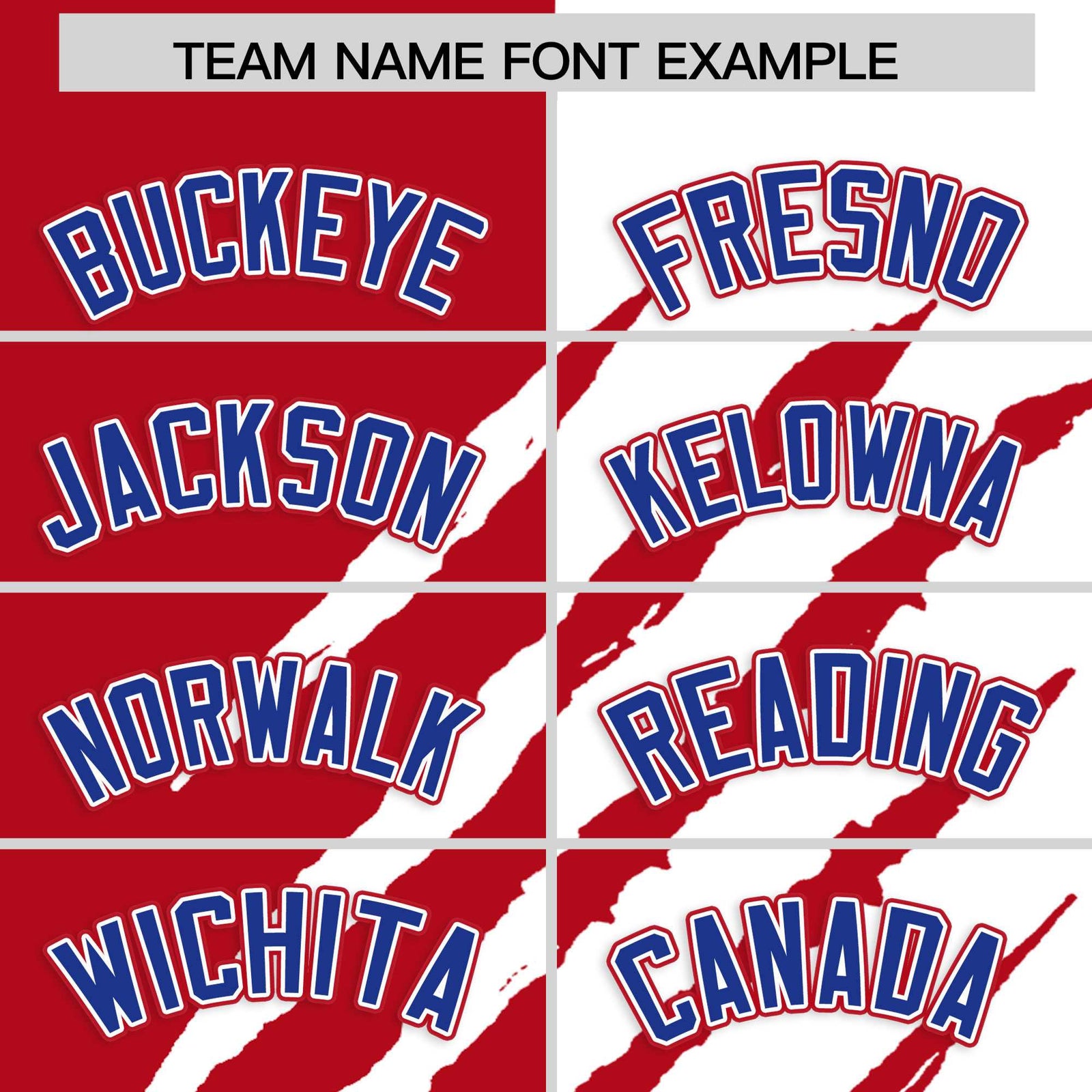 Custom Red White Split Tiger Claw Scratch Pattern Baseball Jersey