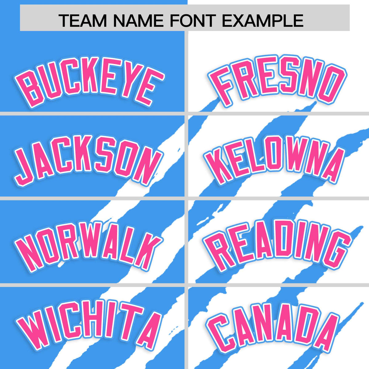 Custom Powder Blue White Split Tiger Claw Scratch Pattern Baseball Jersey