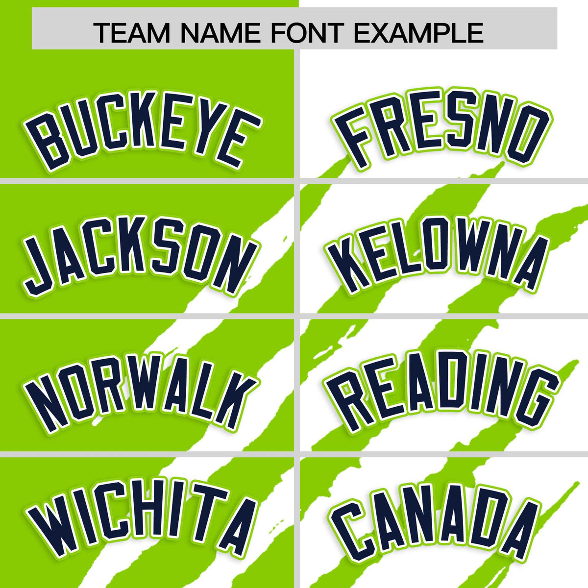 Custom Neon Green White Split Tiger Claw Scratch Pattern Baseball Jersey