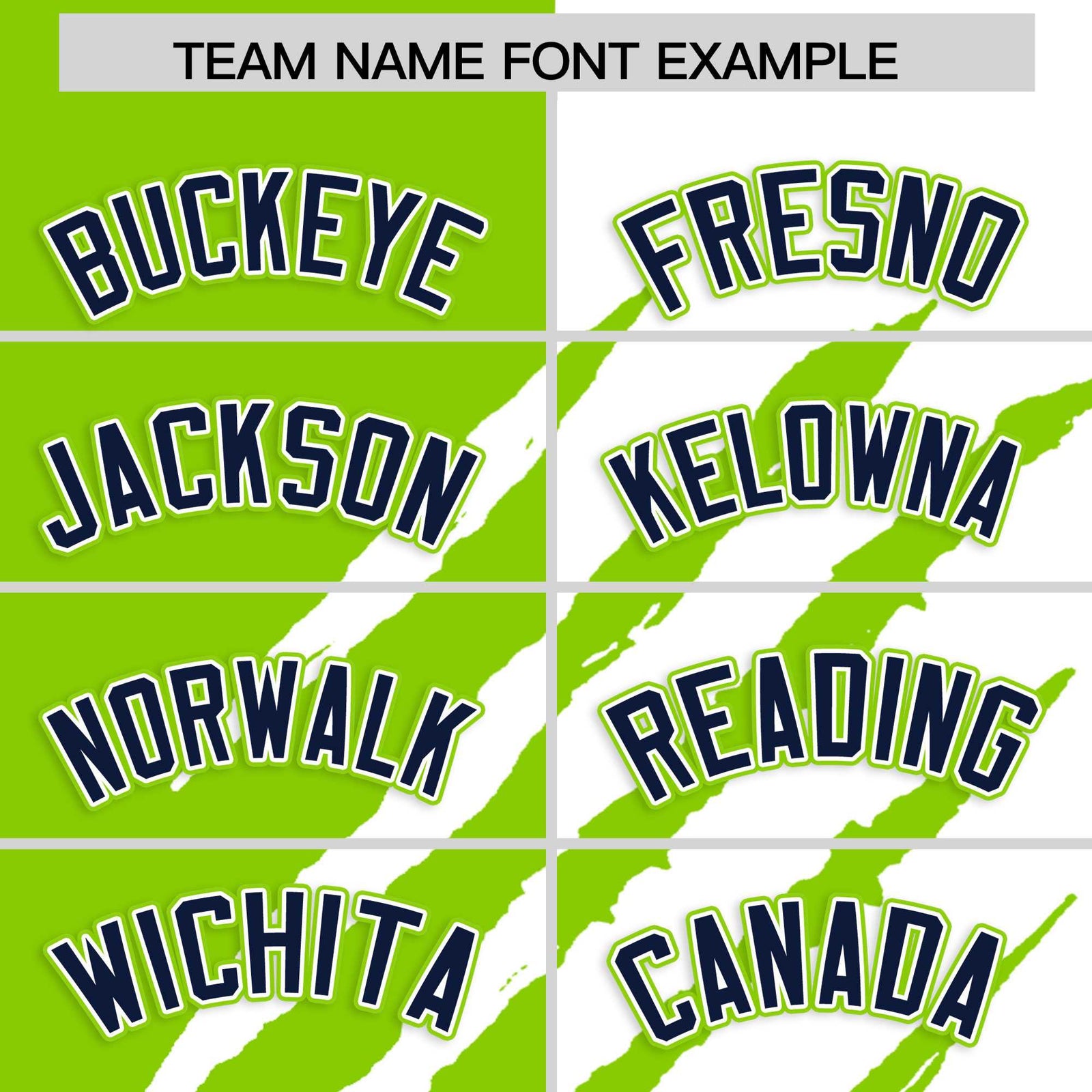 Custom Neon Green White Split Tiger Claw Scratch Pattern Baseball Jersey