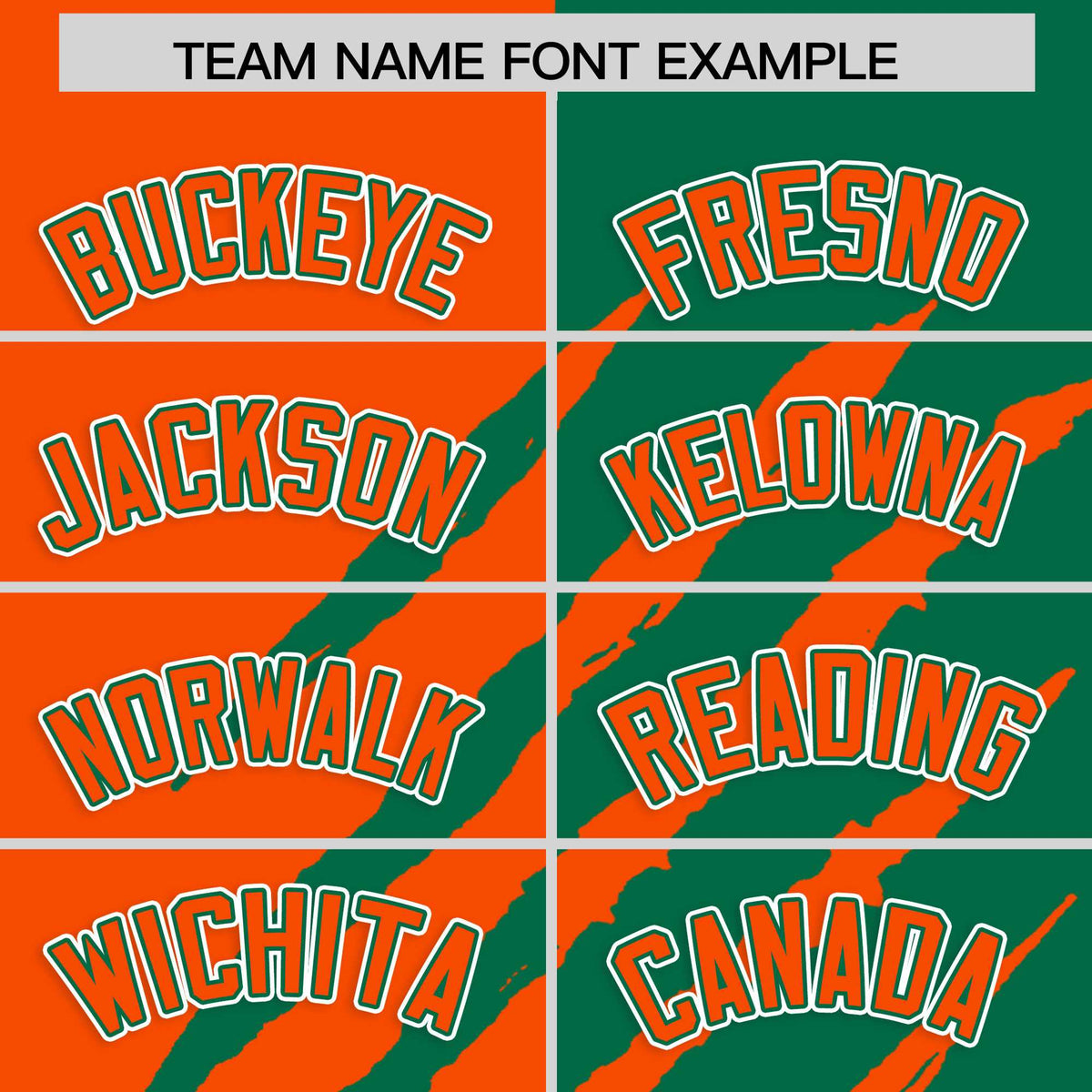 Custom Orange Kelly Green Split Tiger Claw Scratch Pattern Baseball Jersey