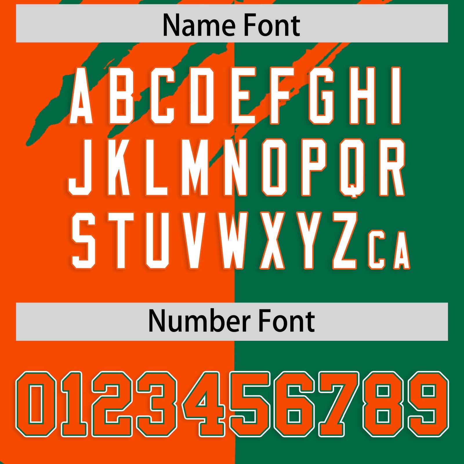 Custom Orange Kelly Green Split Tiger Claw Scratch Pattern Baseball Jersey