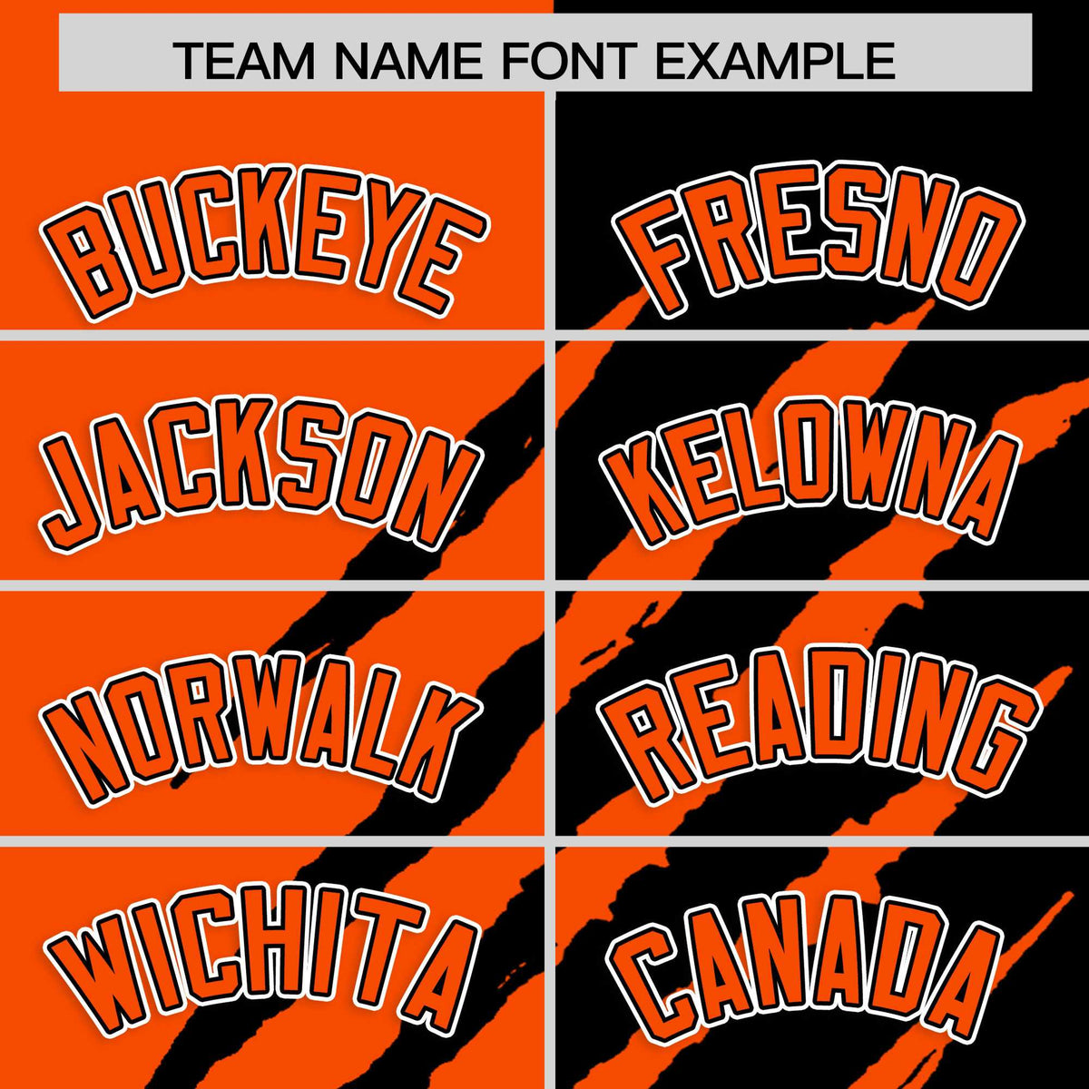 Custom Orange Black Split Tiger Claw Scratch Pattern Baseball Jersey