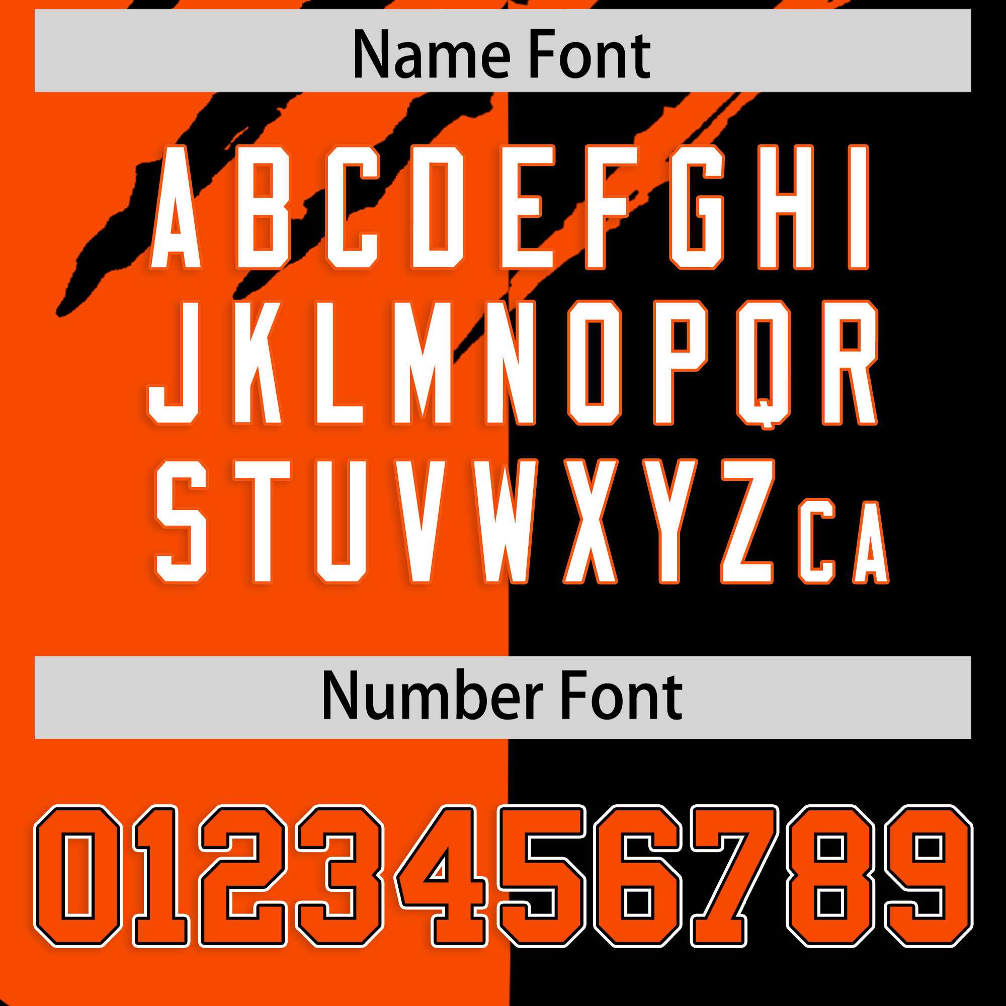 Custom Orange Black Split Tiger Claw Scratch Pattern Baseball Jersey