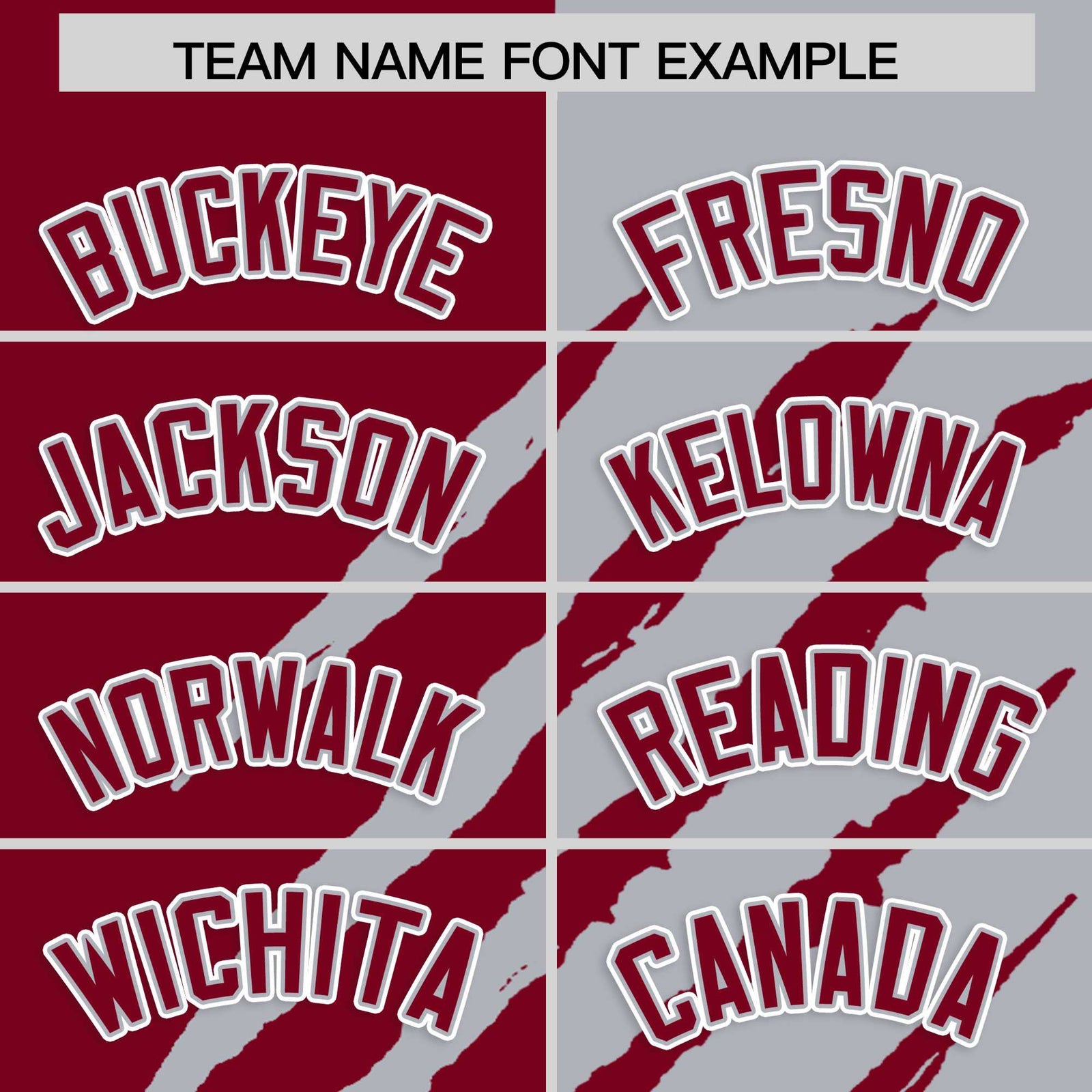 Custom Crimson Gray Split Tiger Claw Scratch Pattern Baseball Jersey