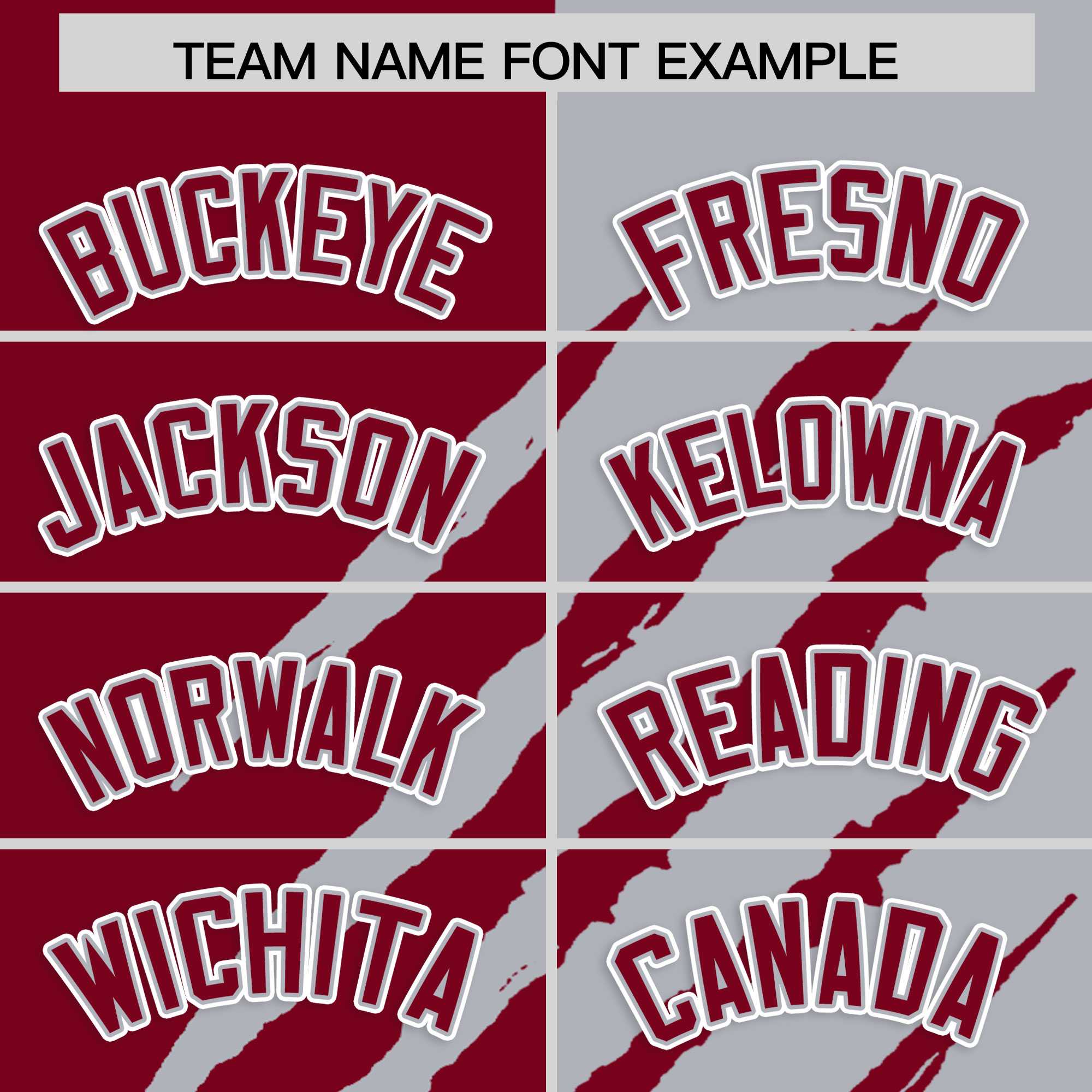 Custom Crimson Gray Split Tiger Claw Scratch Pattern Baseball Jersey
