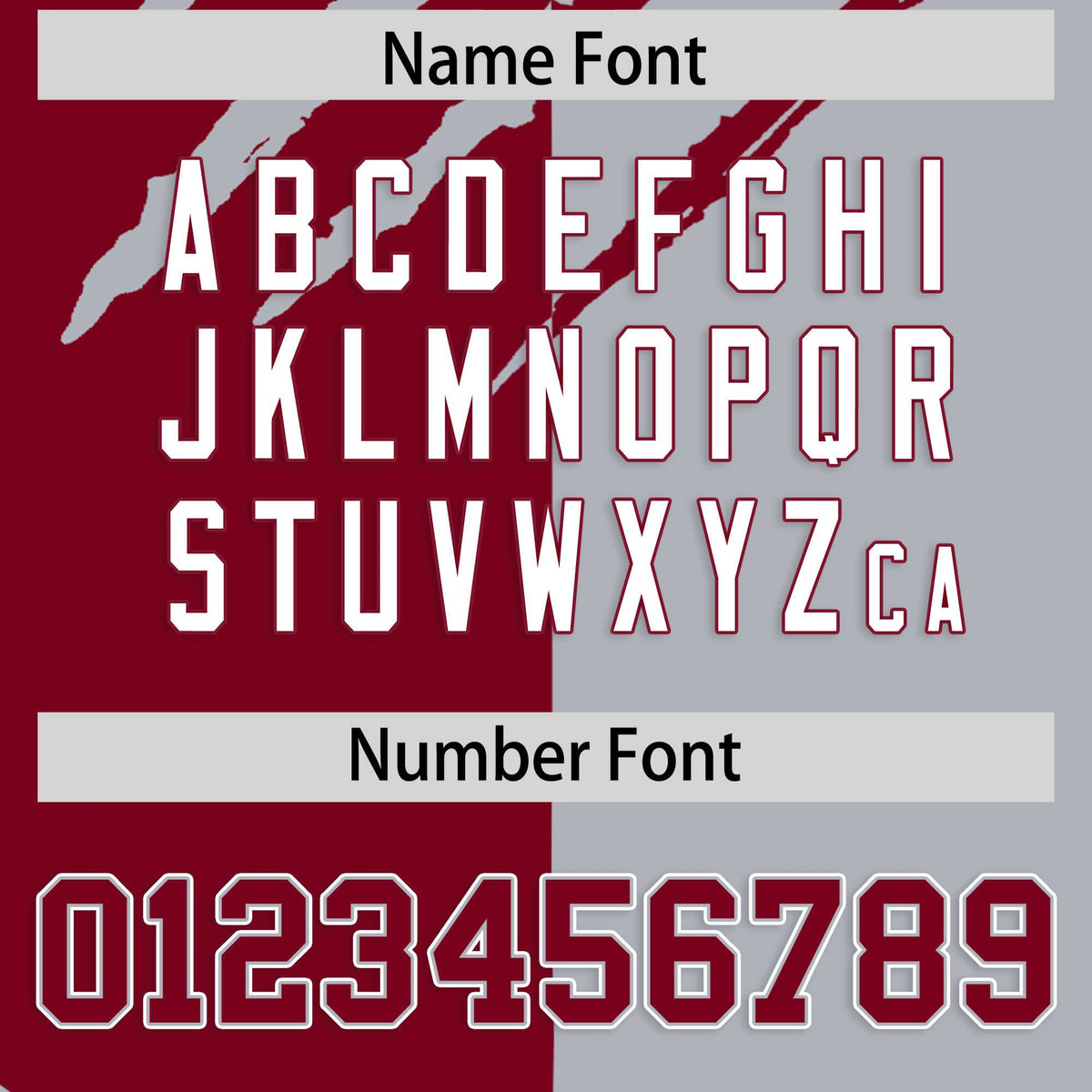 Custom Crimson Gray Split Tiger Claw Scratch Pattern Baseball Jersey