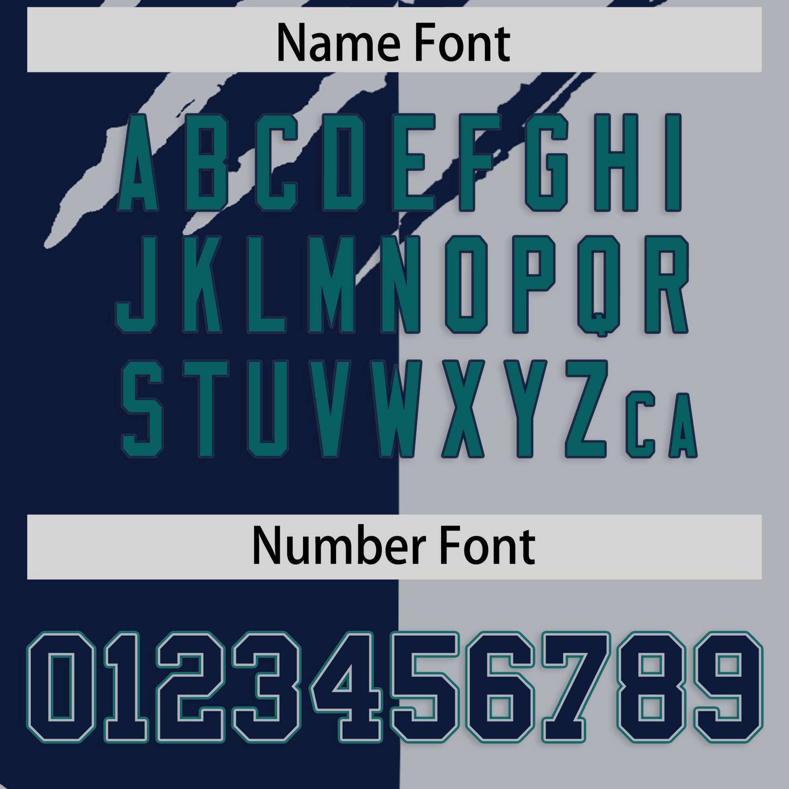 Custom Navy Gray Split Tiger Claw Scratch Pattern Baseball Jersey