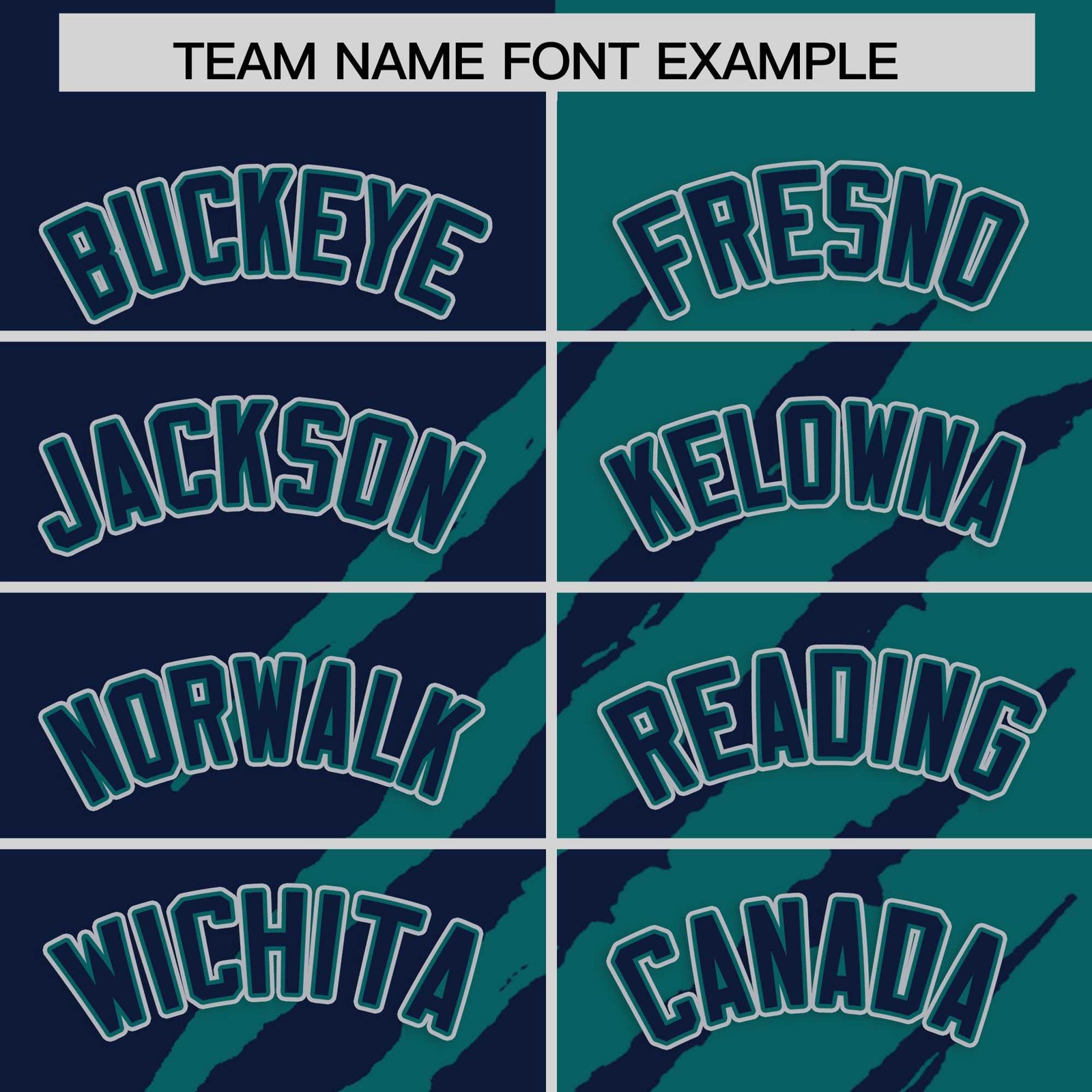 Custom Navy Teal Split Tiger Claw Scratch Pattern Baseball Jersey