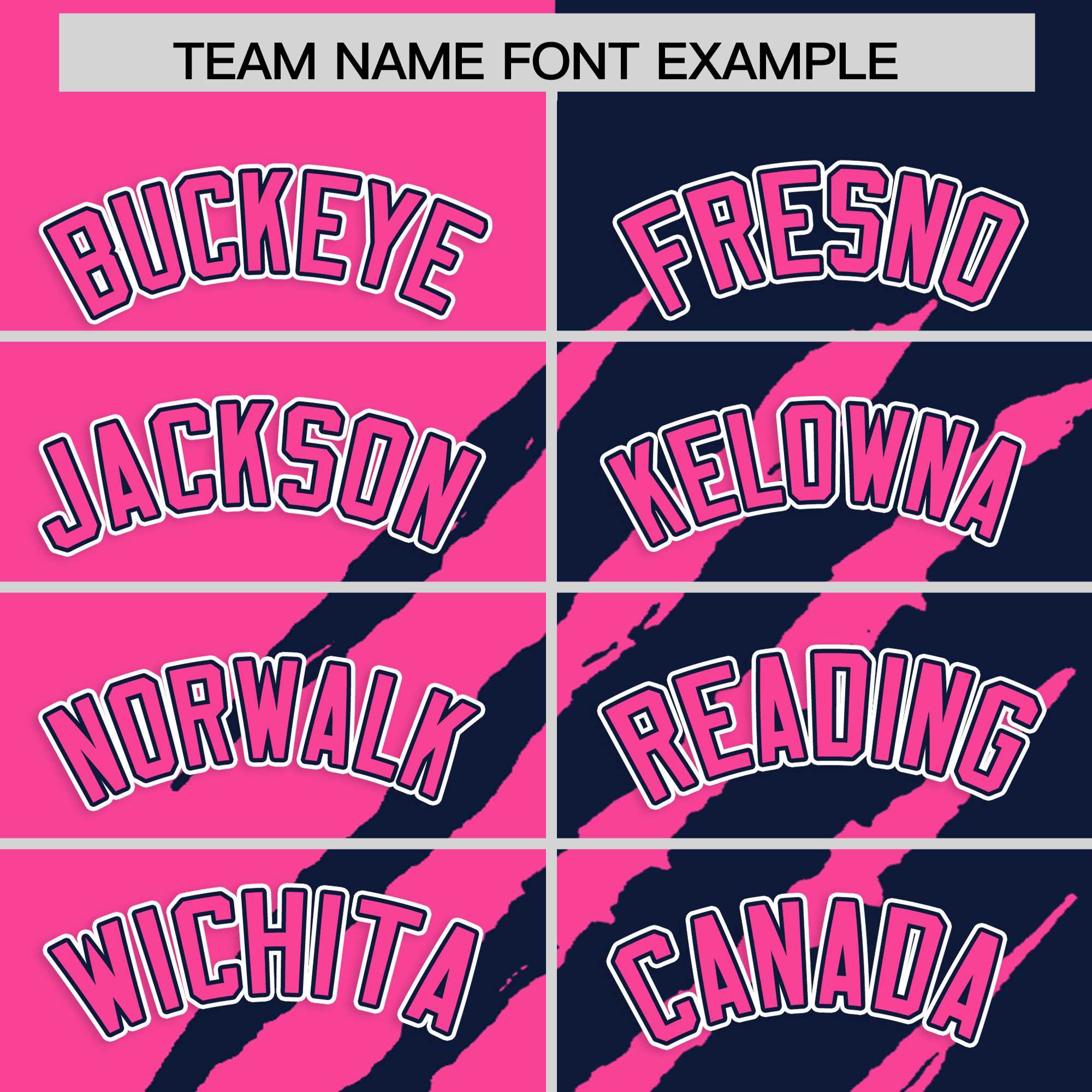 Custom Pink Navy Split Tiger Claw Scratch Pattern Baseball Jersey