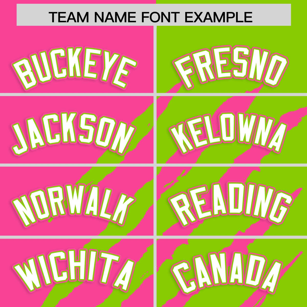 Custom Pink Neon Green Split Tiger Claw Scratch Pattern Baseball Jersey