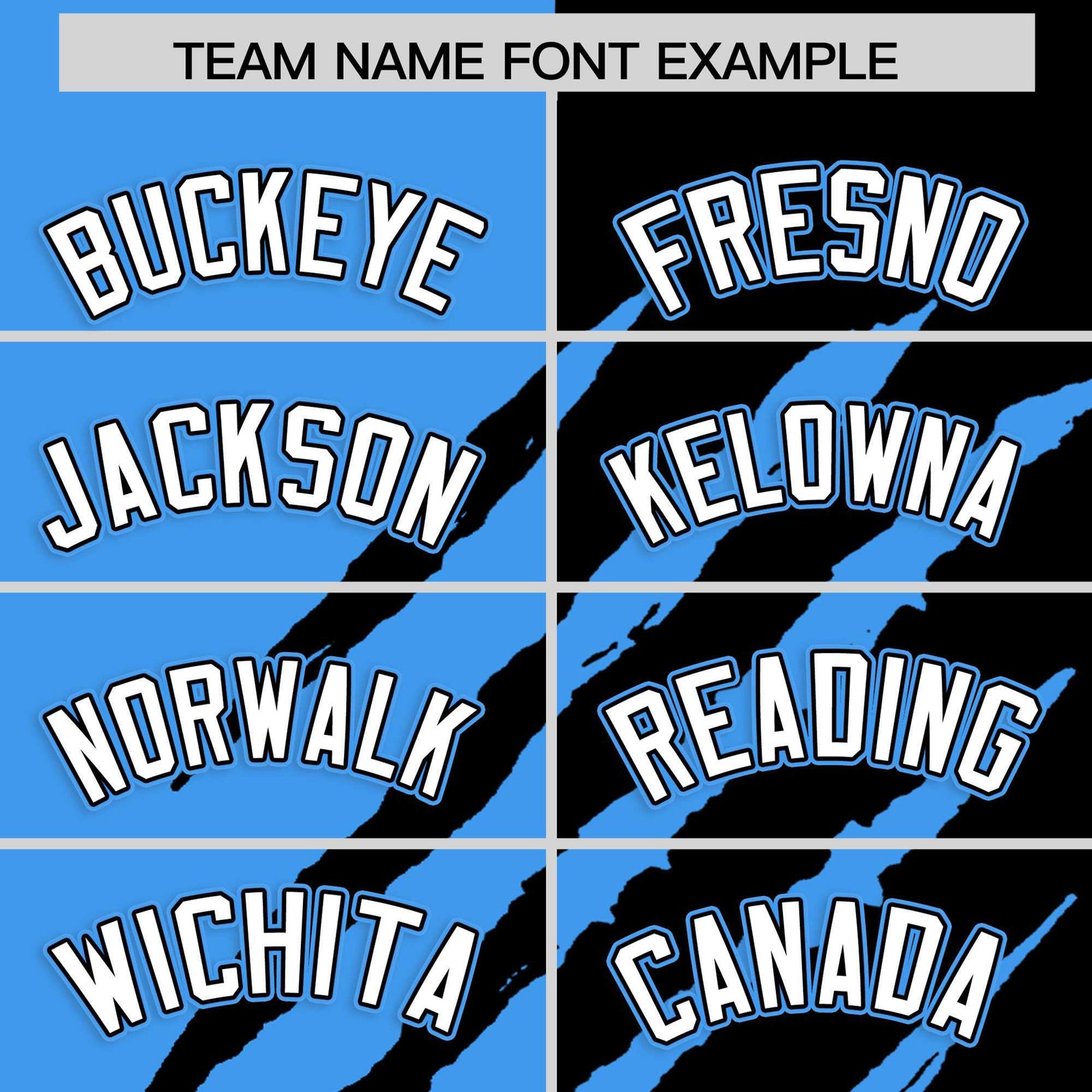 Custom Powder Blue Black Split Tiger Claw Scratch Pattern Baseball Jersey