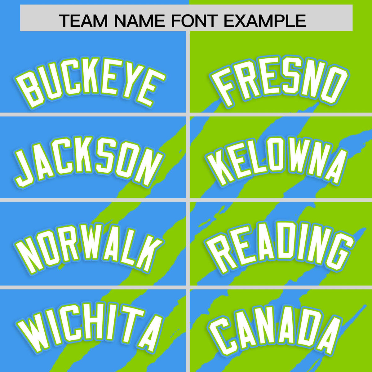 Custom Powder Blue Neon Green Split Tiger Claw Scratch Pattern Baseball Jersey