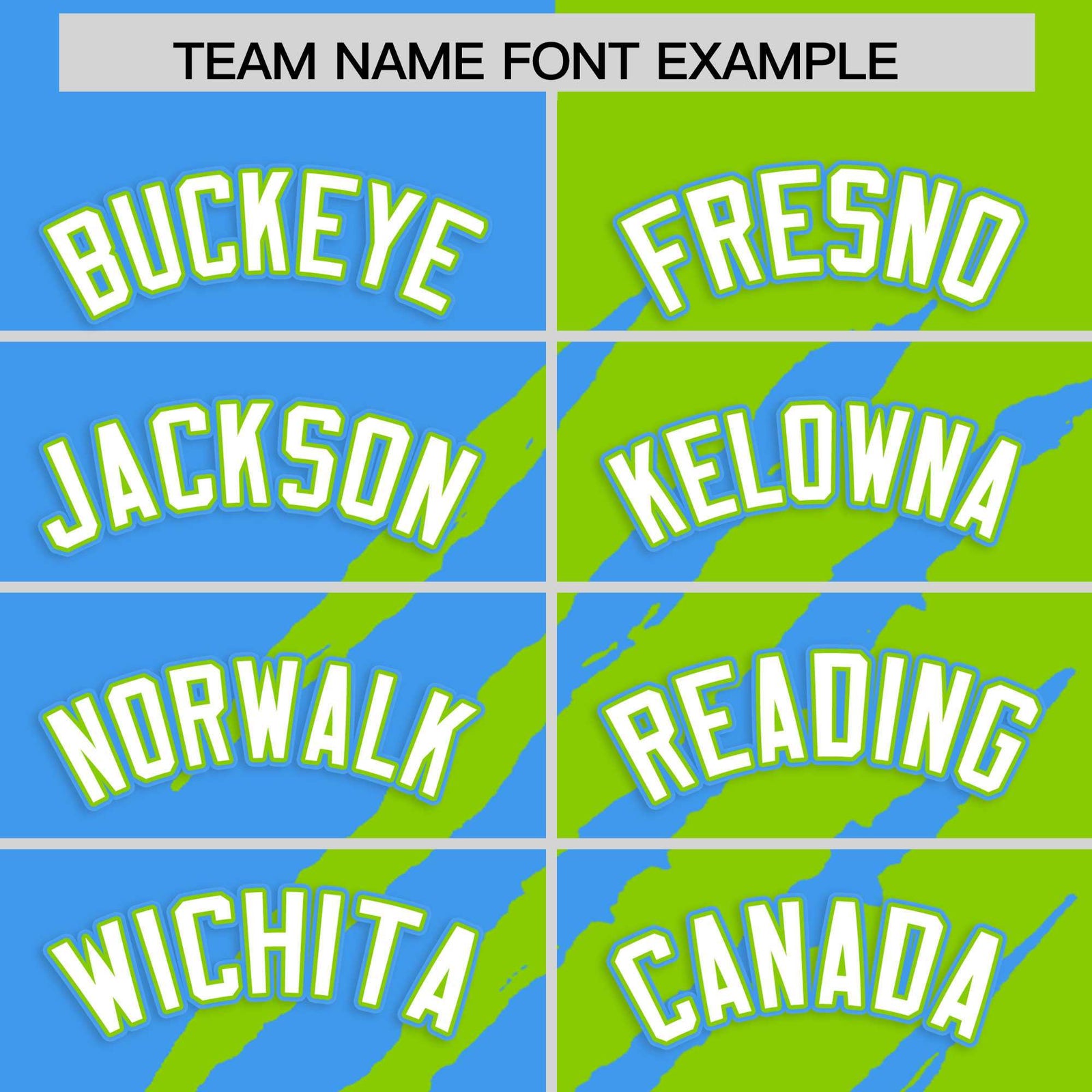 Custom Powder Blue Neon Green Split Tiger Claw Scratch Pattern Baseball Jersey